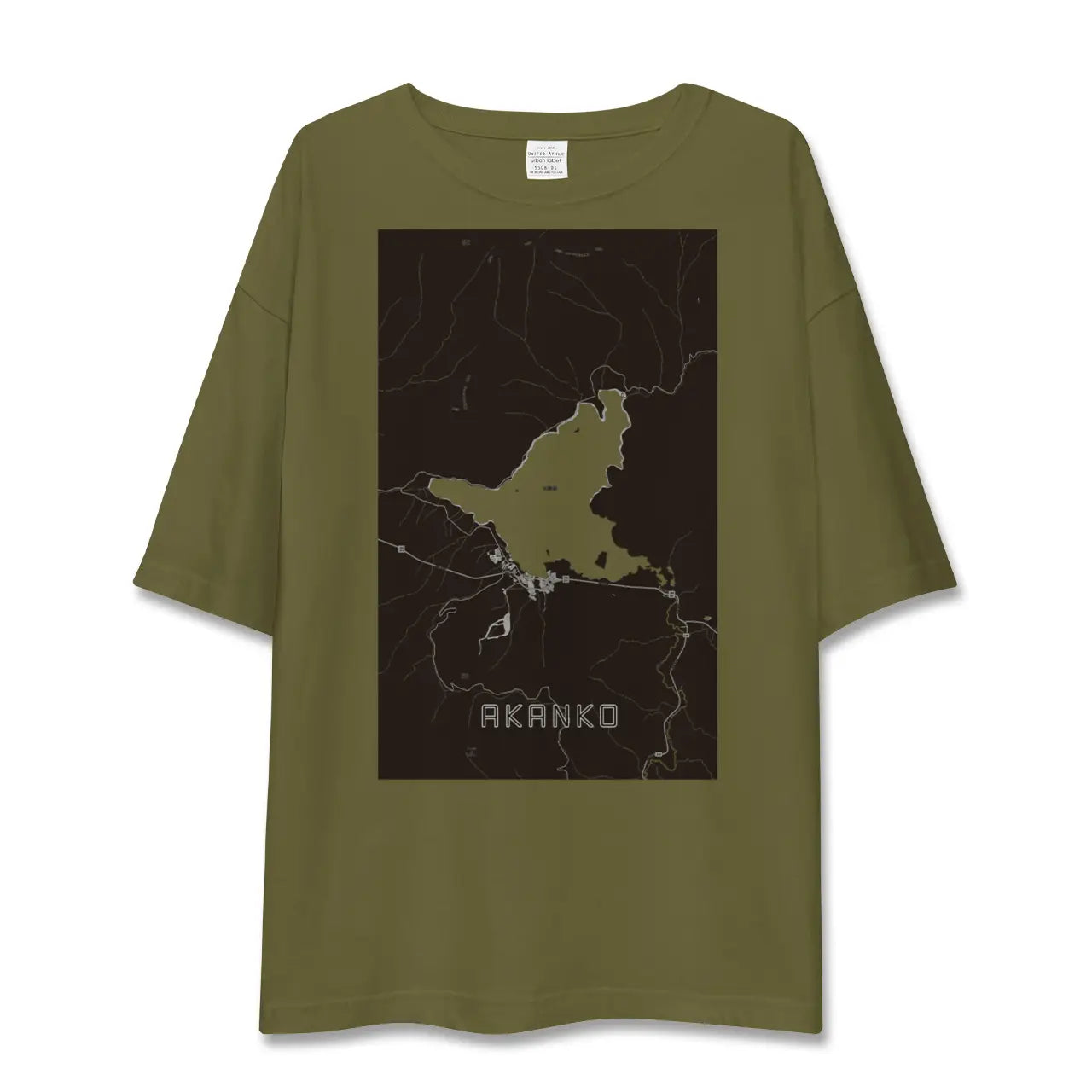 【阿寒湖(北海道)】地図柄ビッグシルエットTシャツ