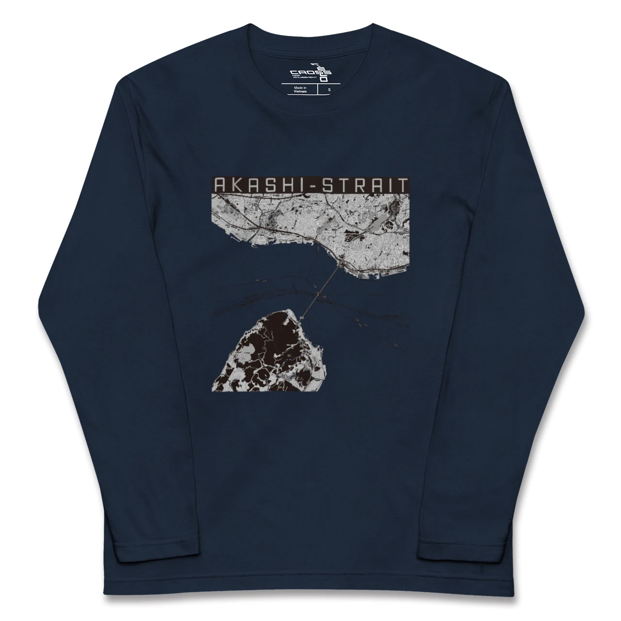 【明石海峡(兵庫県)】地図柄ロングスリーブTシャツ