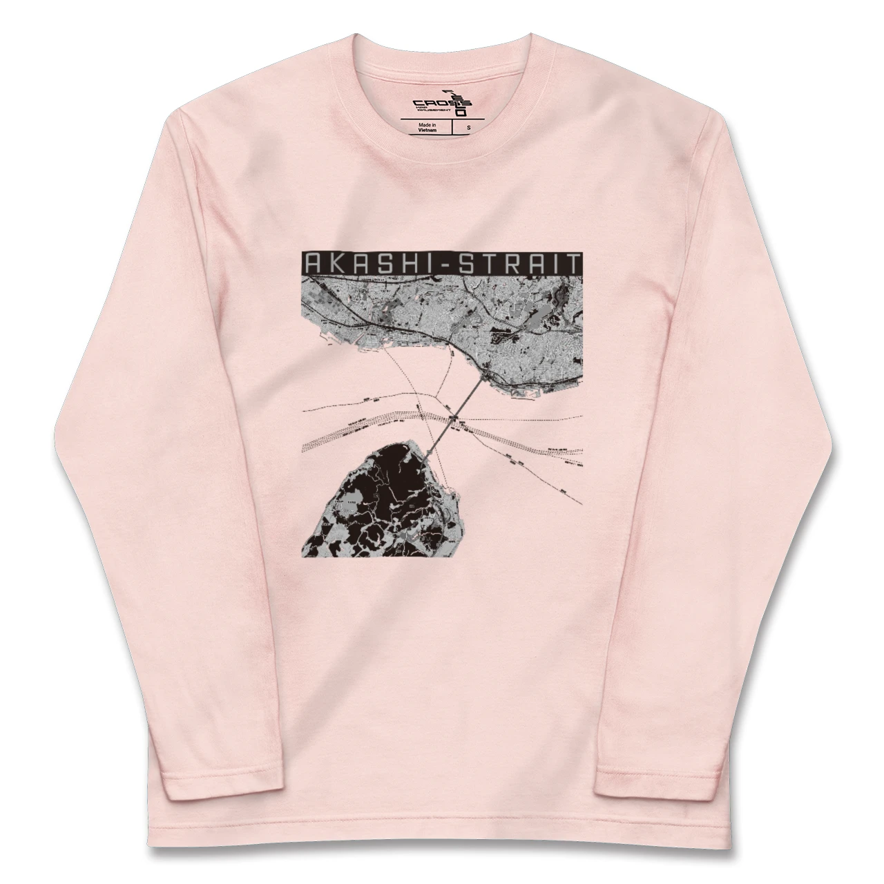 【明石海峡(兵庫県)】地図柄ロングスリーブTシャツ