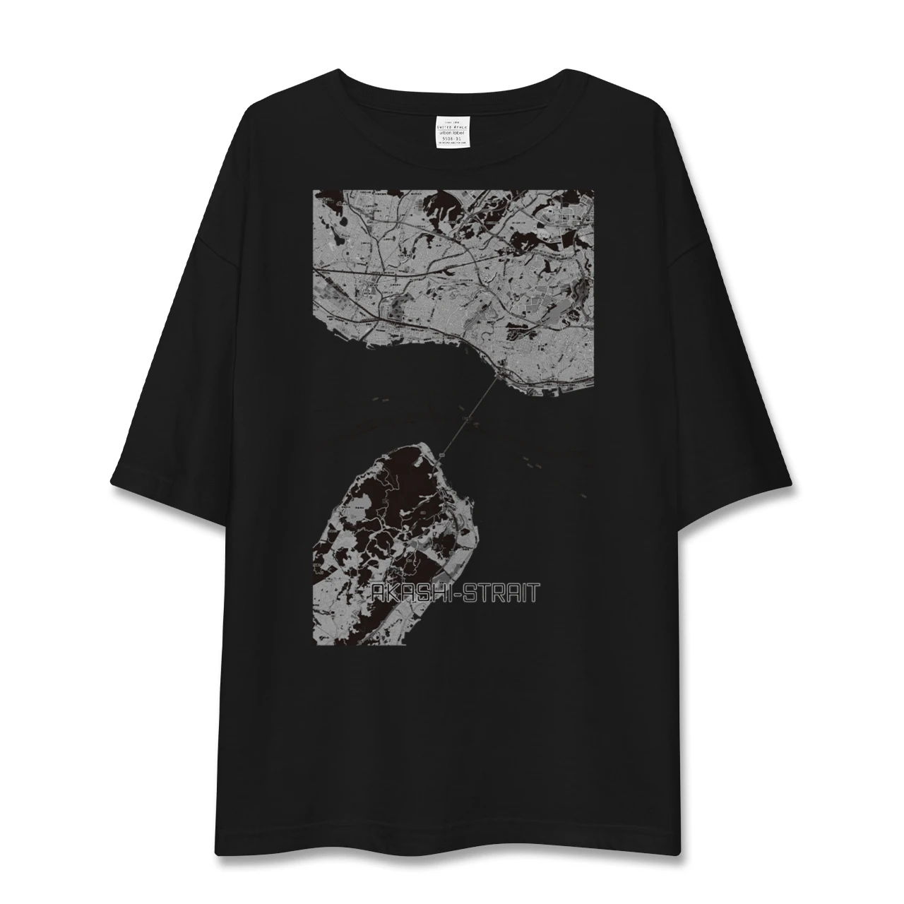 【明石海峡(兵庫県)】地図柄ビッグシルエットTシャツ