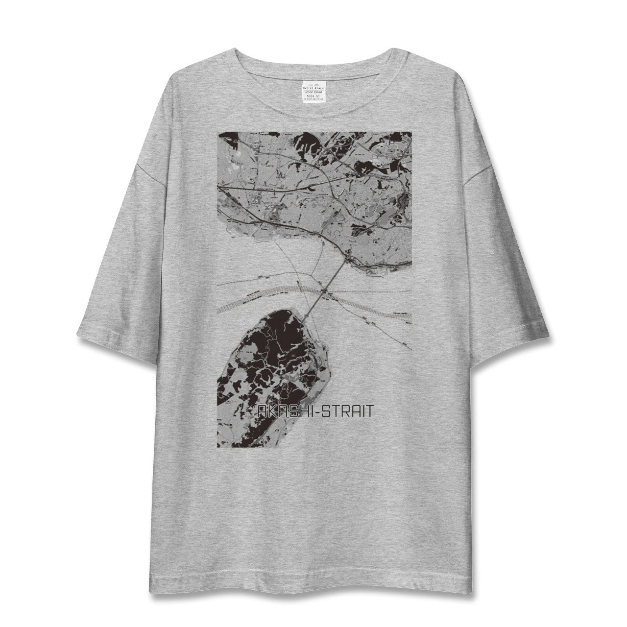 【明石海峡(兵庫県)】地図柄ビッグシルエットTシャツ