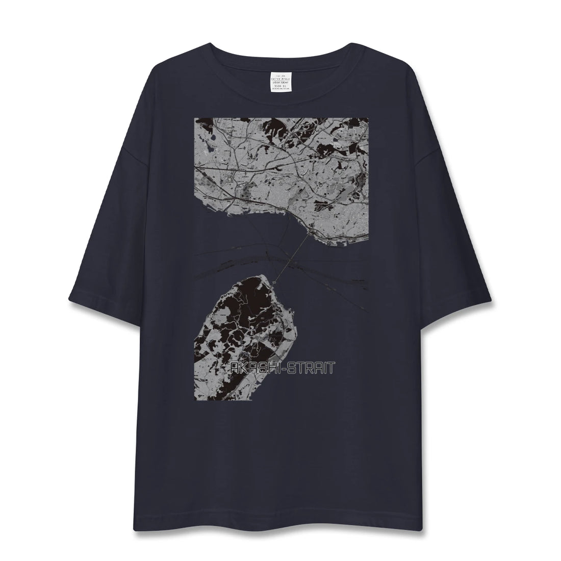 【明石海峡(兵庫県)】地図柄ビッグシルエットTシャツ