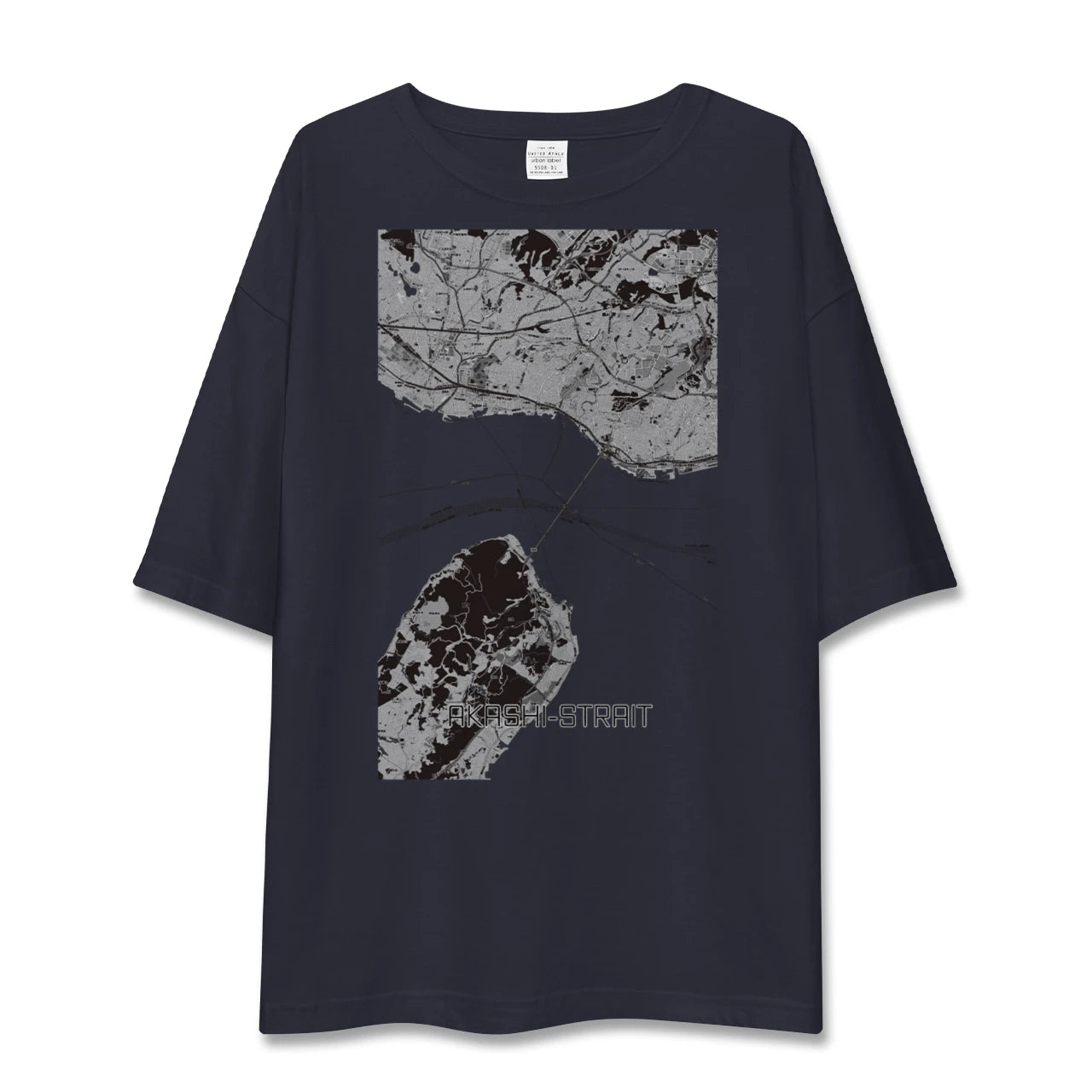 【明石海峡(兵庫県)】地図柄ビッグシルエットTシャツ