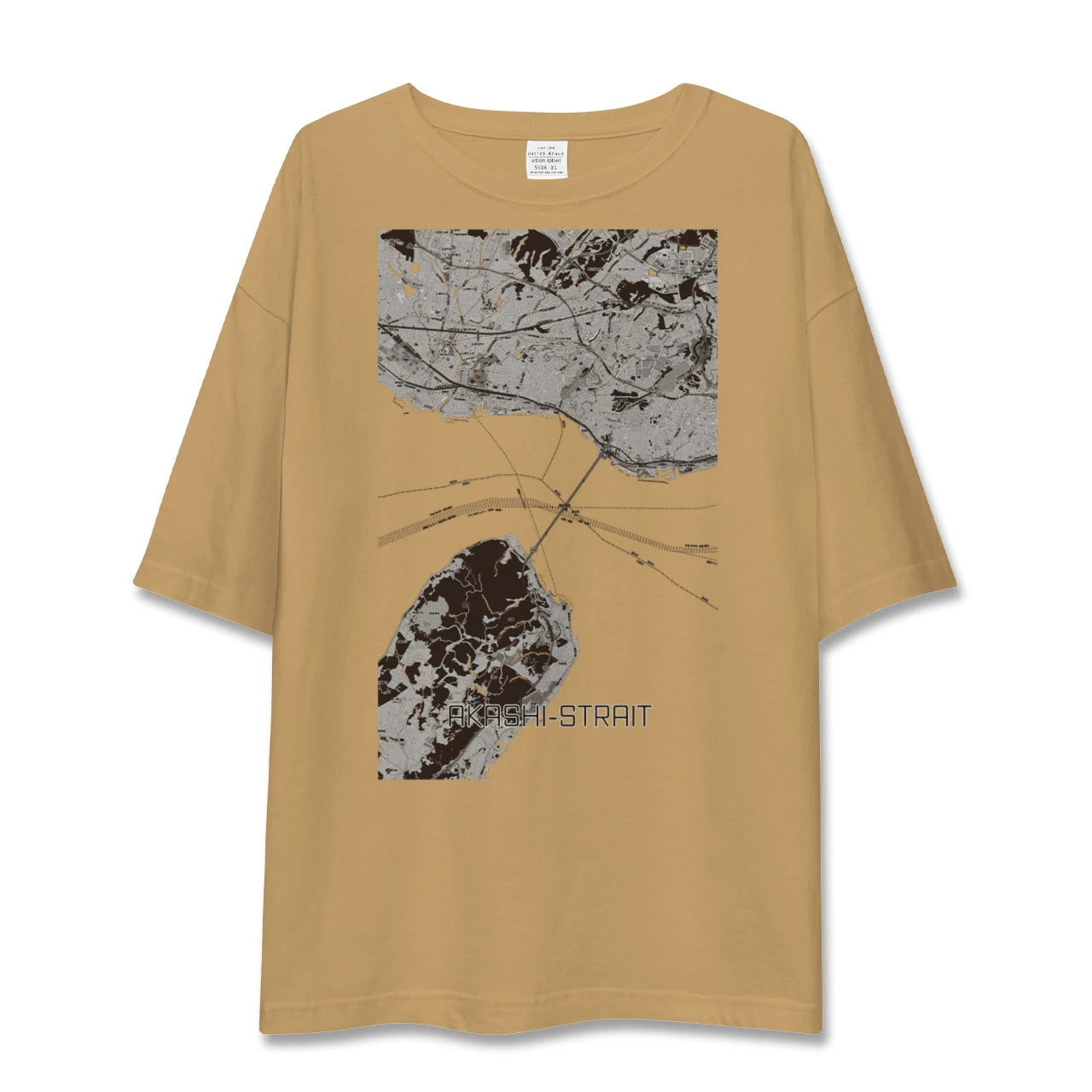 【明石海峡(兵庫県)】地図柄ビッグシルエットTシャツ