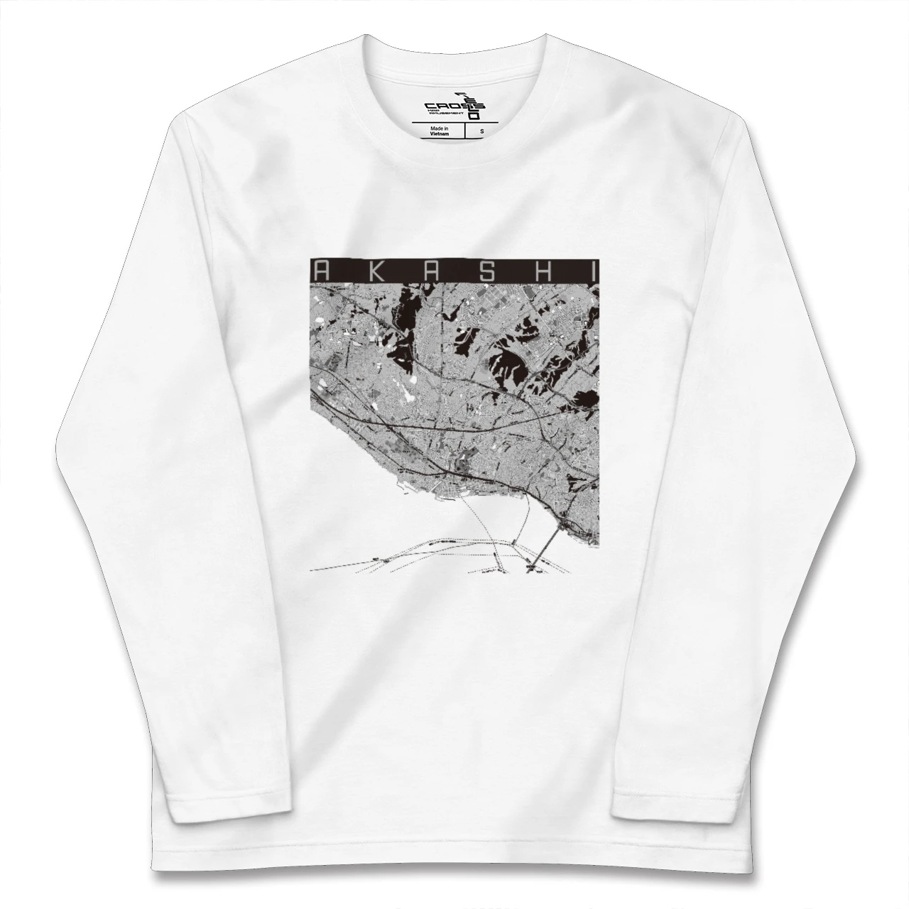 【明石(兵庫県)】地図柄ロングスリーブTシャツ