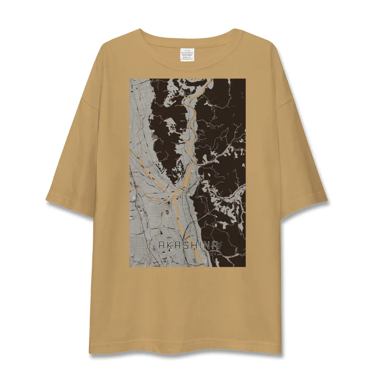 【明科(長野県)】地図柄ビッグシルエットTシャツ