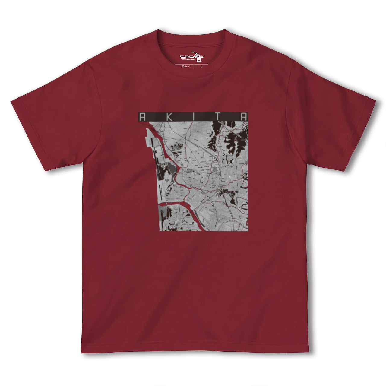 【秋田(秋田県)】地図柄ヘビーウェイトTシャツ