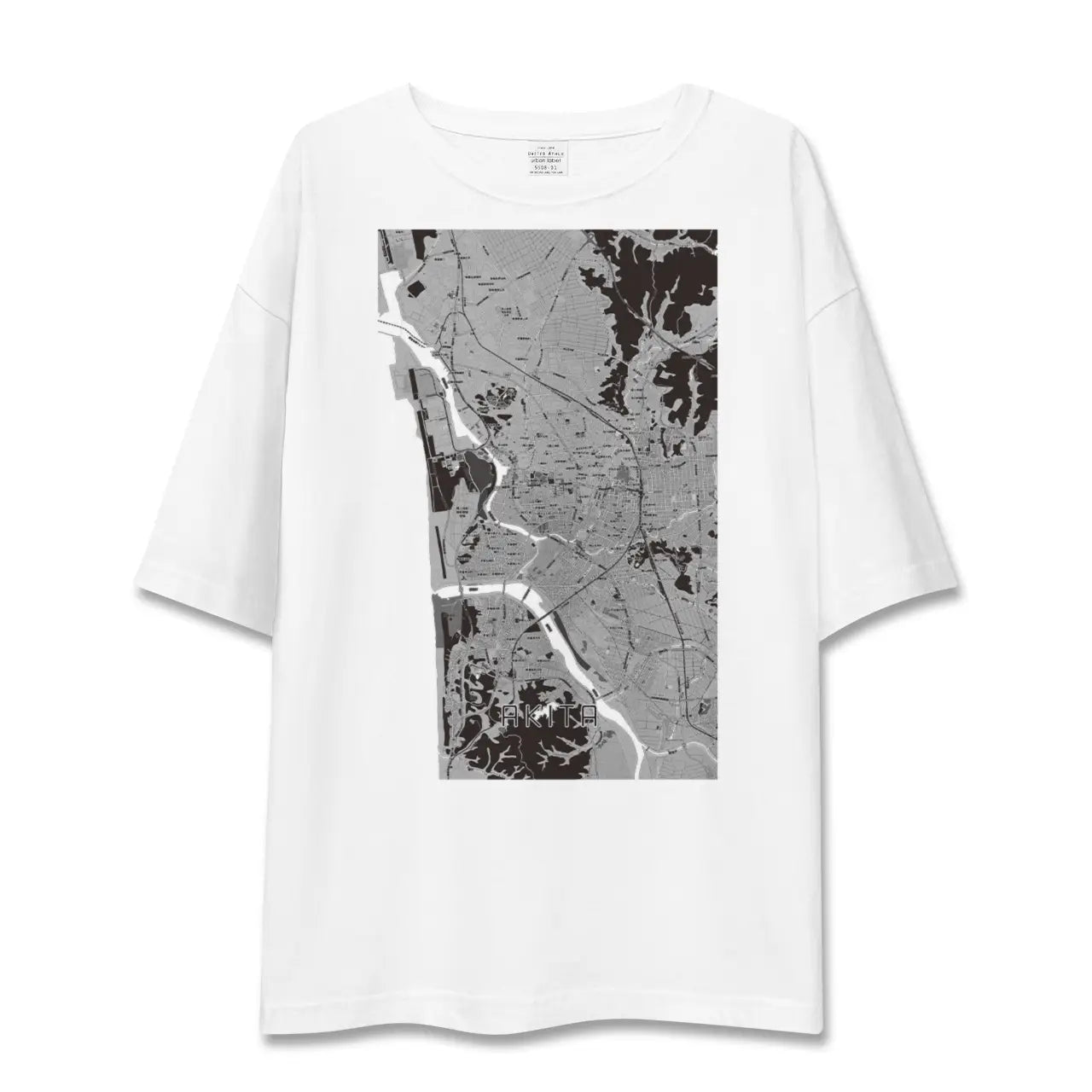 【秋田(秋田県)】地図柄ビッグシルエットTシャツ