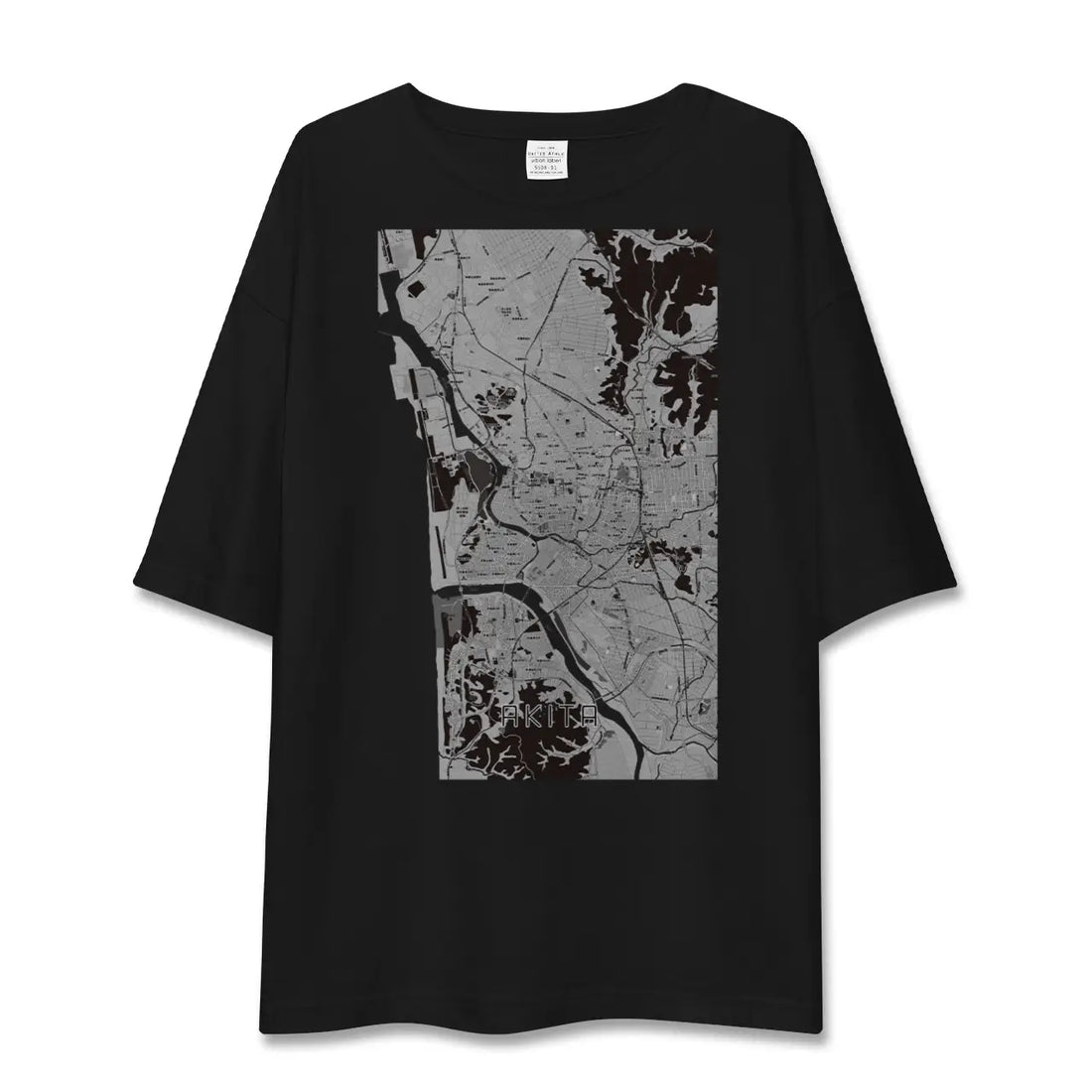 【秋田(秋田県)】地図柄ビッグシルエットTシャツ