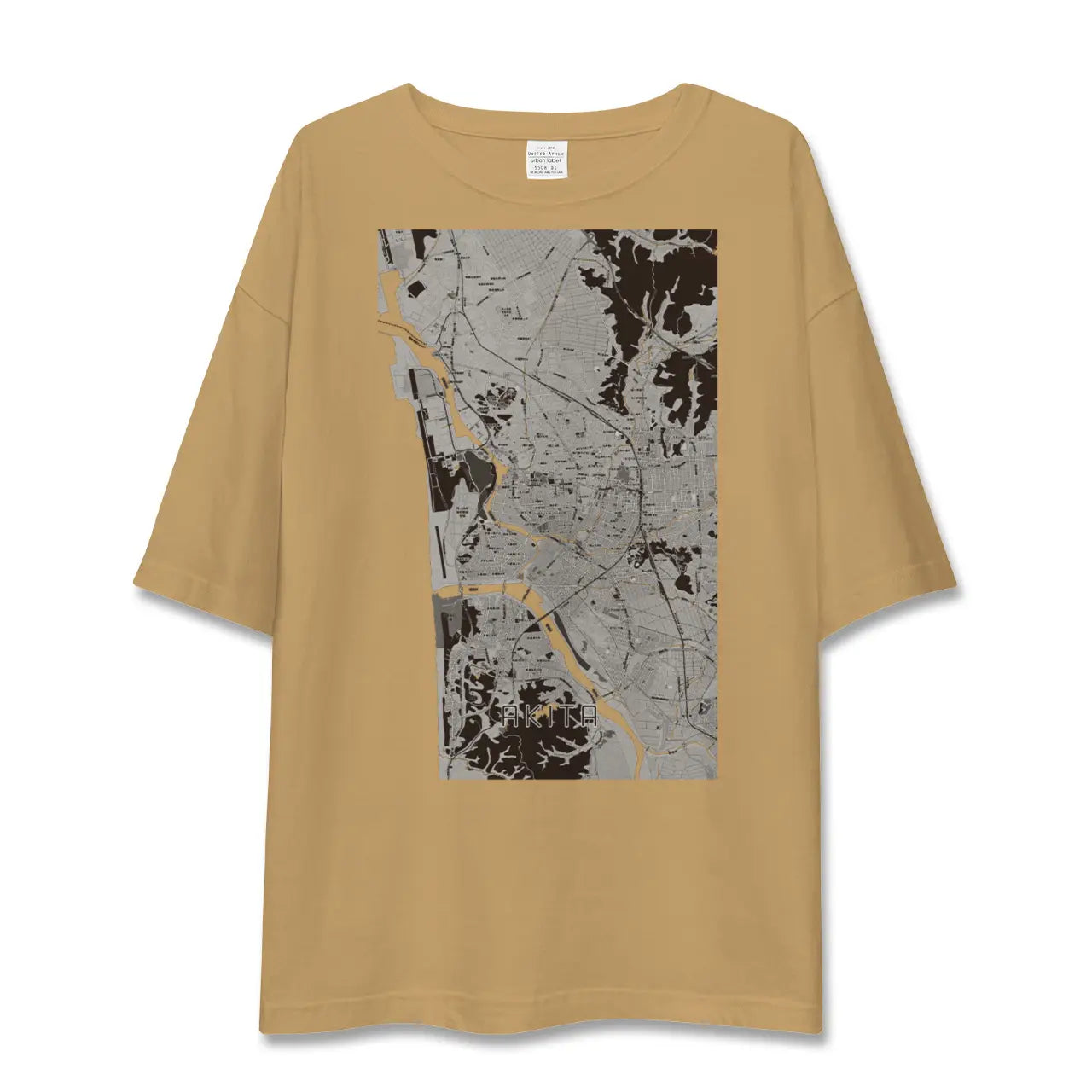 【秋田(秋田県)】地図柄ビッグシルエットTシャツ