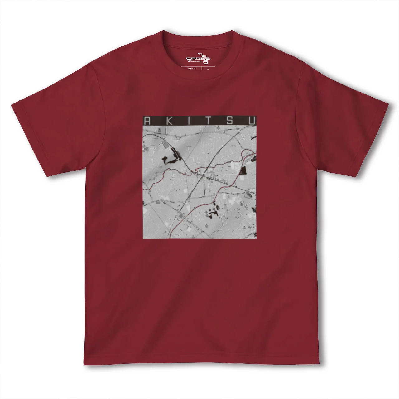 【秋津(東京都)】地図柄ヘビーウェイトTシャツ