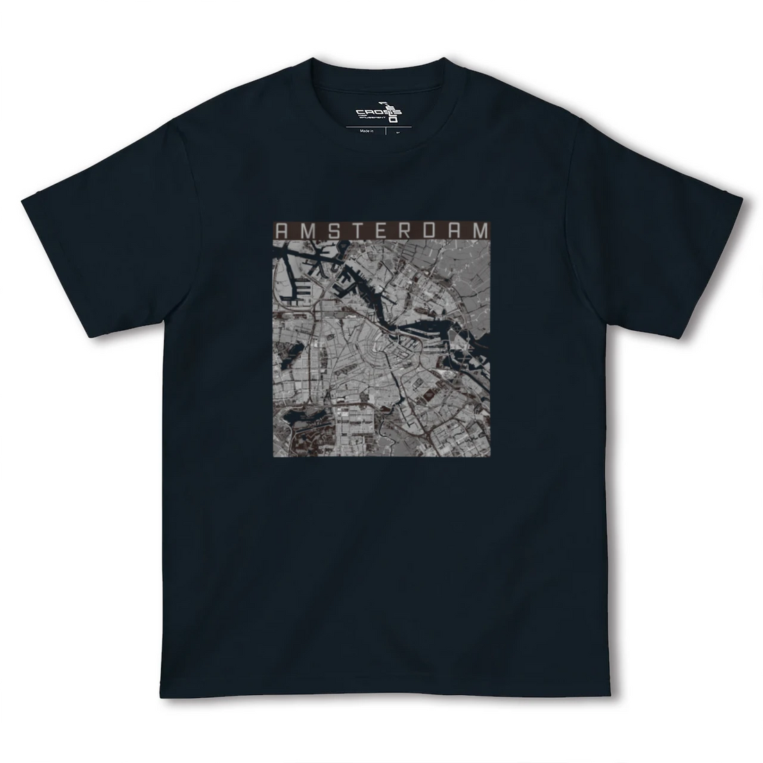 【アムステルダム(オランダ)】地図柄ヘビーウェイトTシャツ