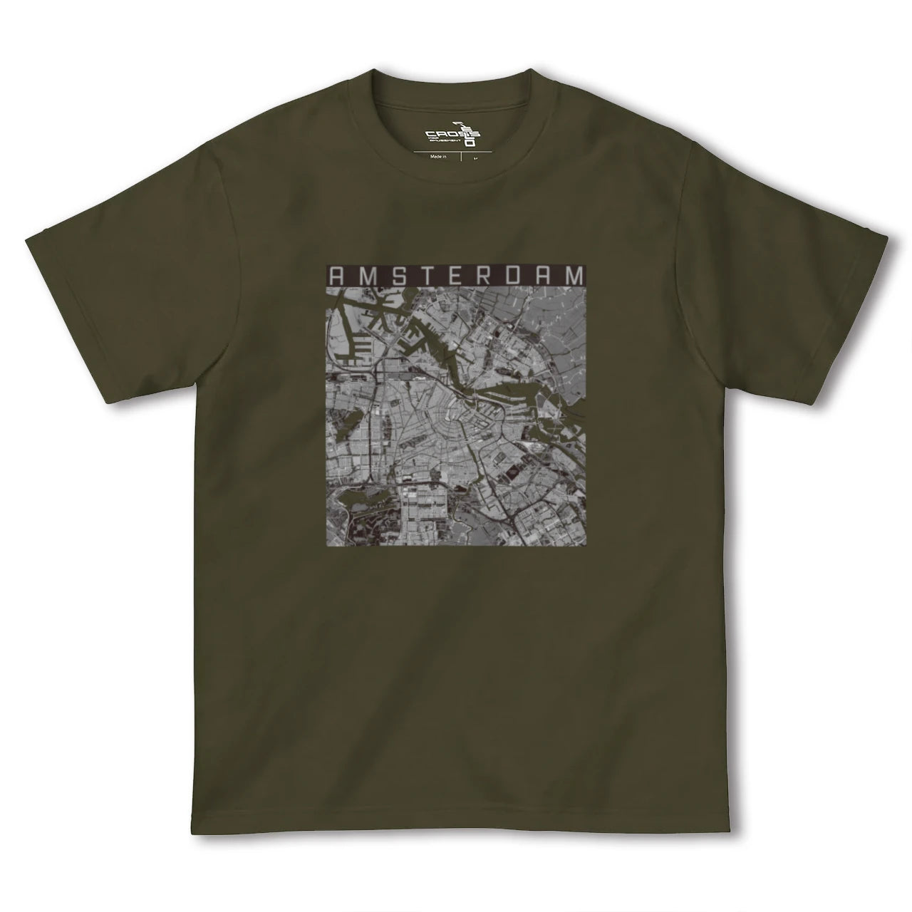 【アムステルダム(オランダ)】地図柄ヘビーウェイトTシャツ