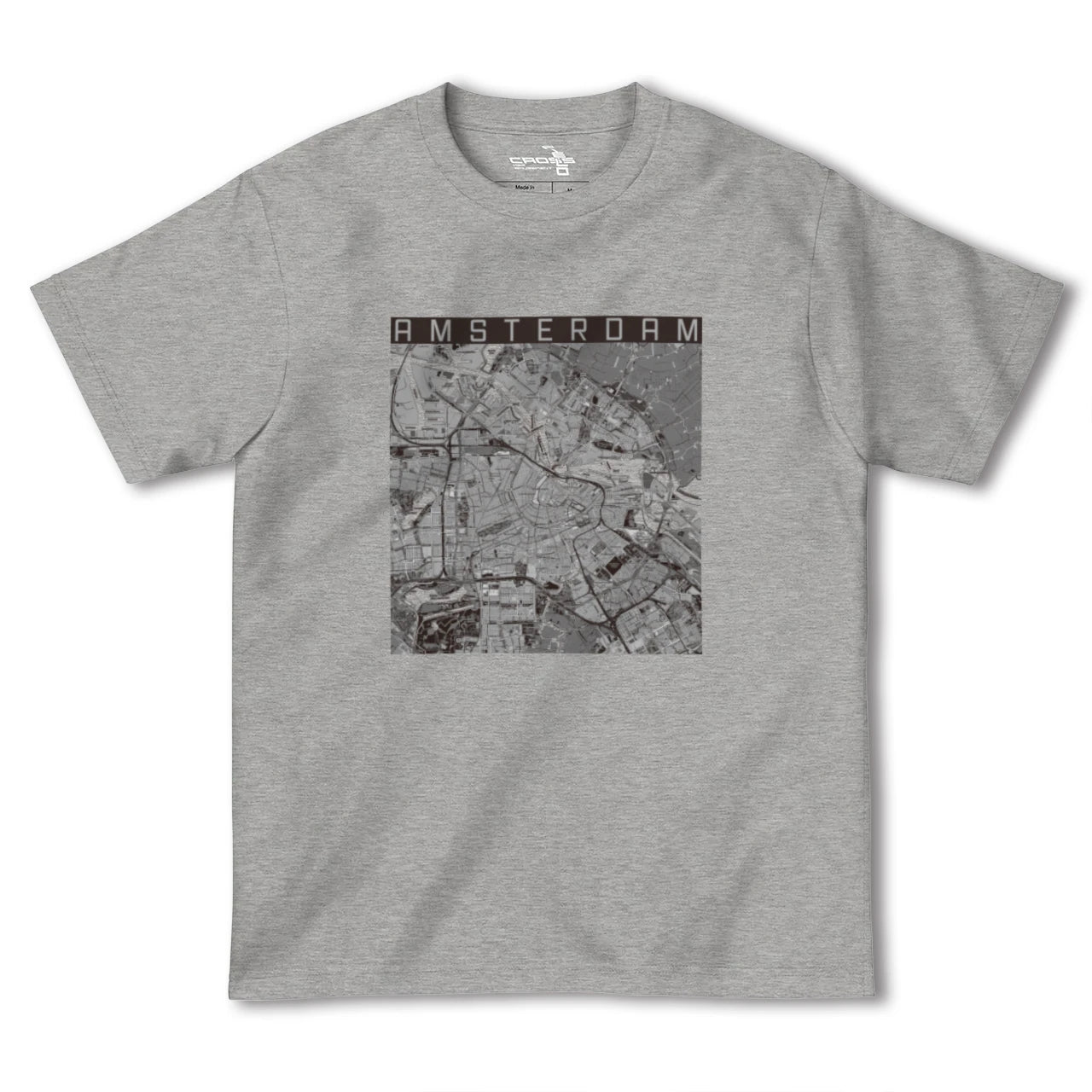 【アムステルダム(オランダ)】地図柄ヘビーウェイトTシャツ