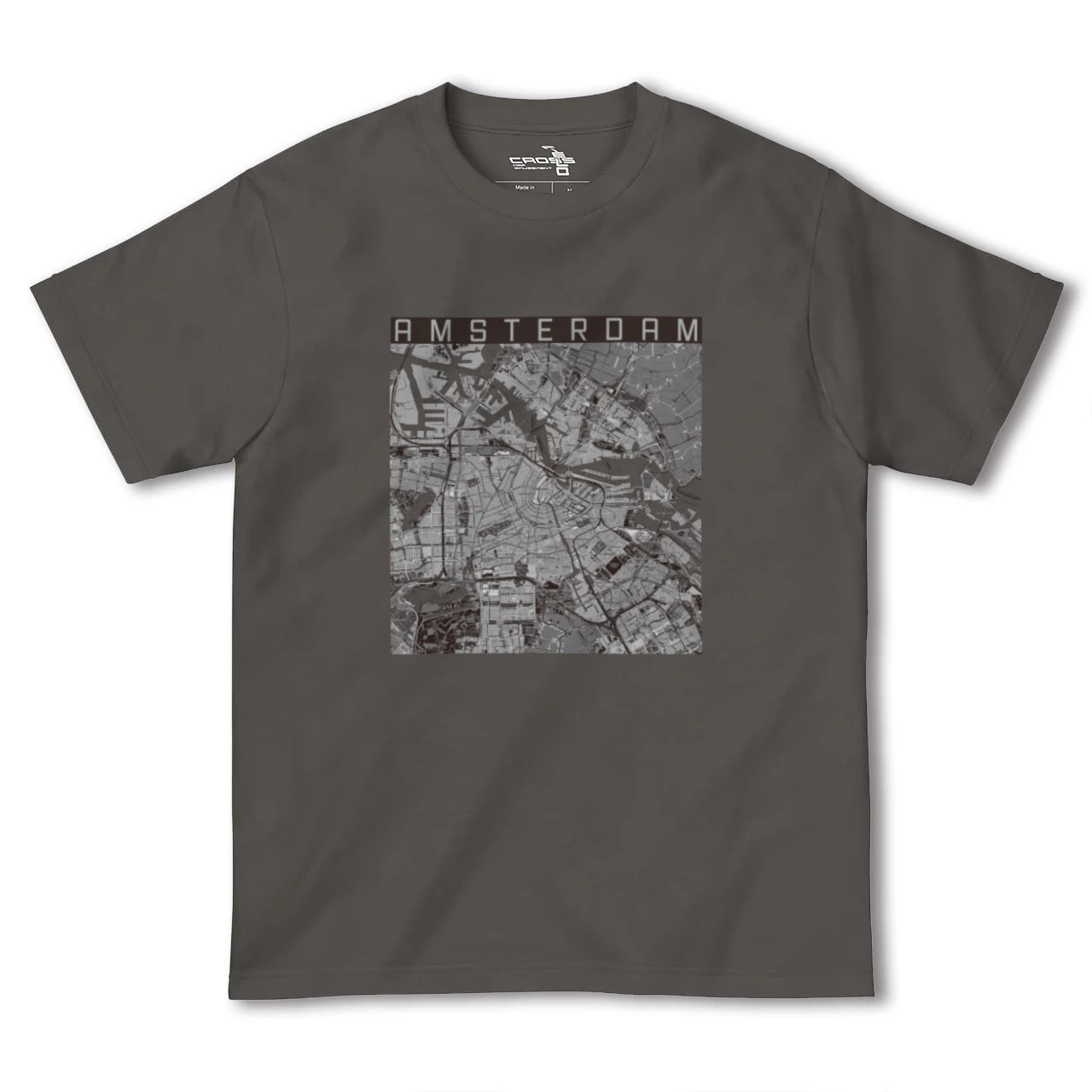 【アムステルダム(オランダ)】地図柄ヘビーウェイトTシャツ