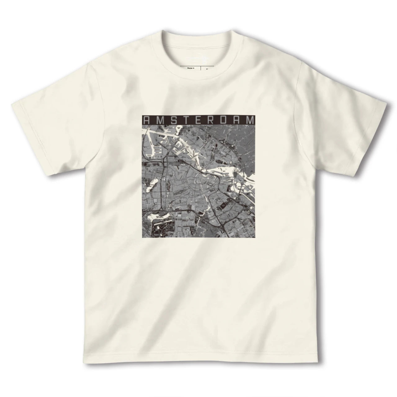 【アムステルダム(オランダ)】地図柄ヘビーウェイトTシャツ
