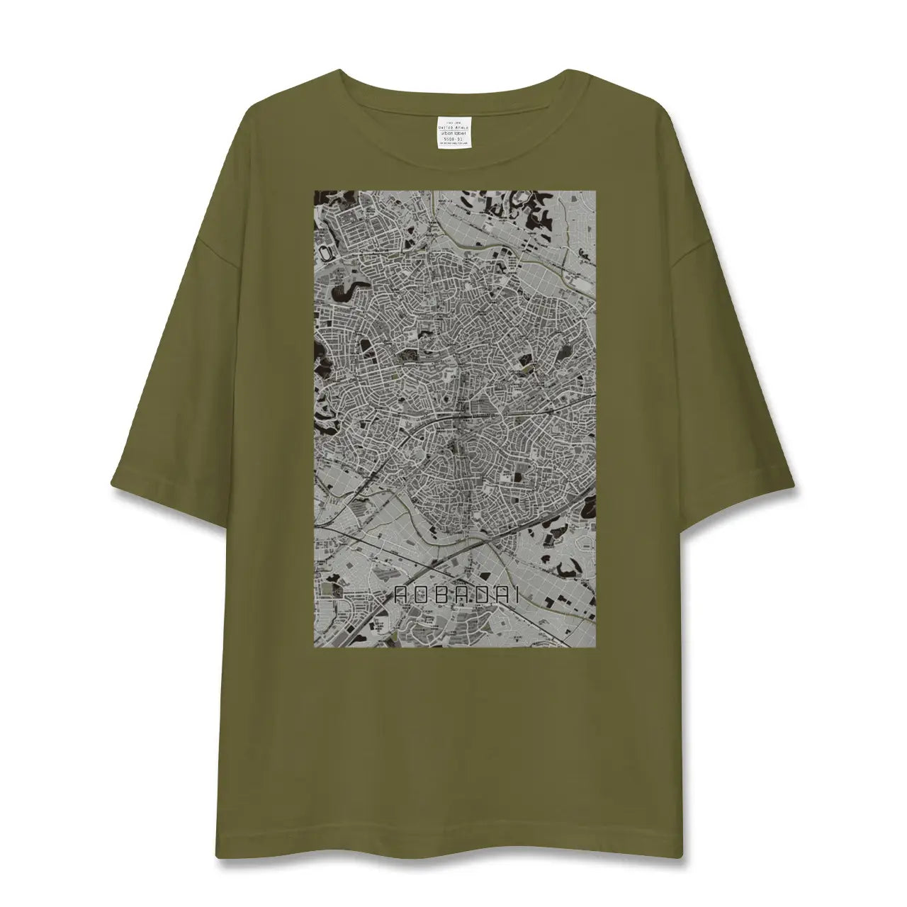 【青葉台(神奈川県)】地図柄ビッグシルエットTシャツ
