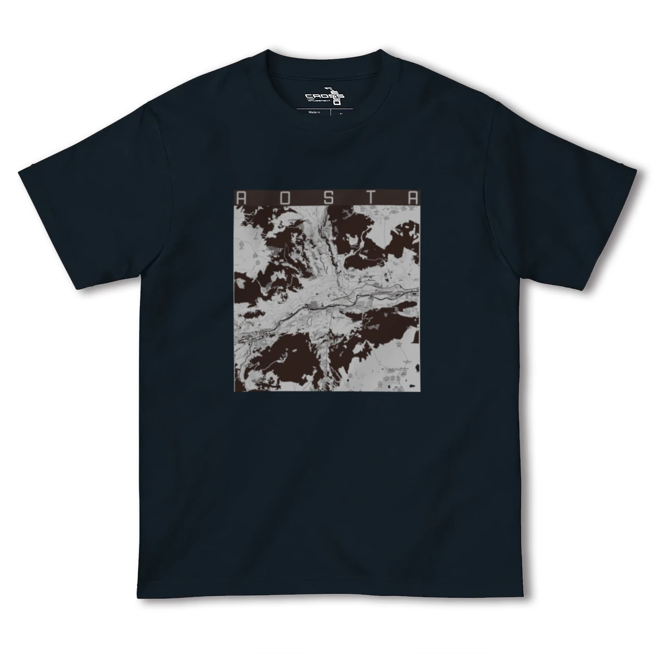 【アオスタ(イタリア)】地図柄ヘビーウェイトTシャツ