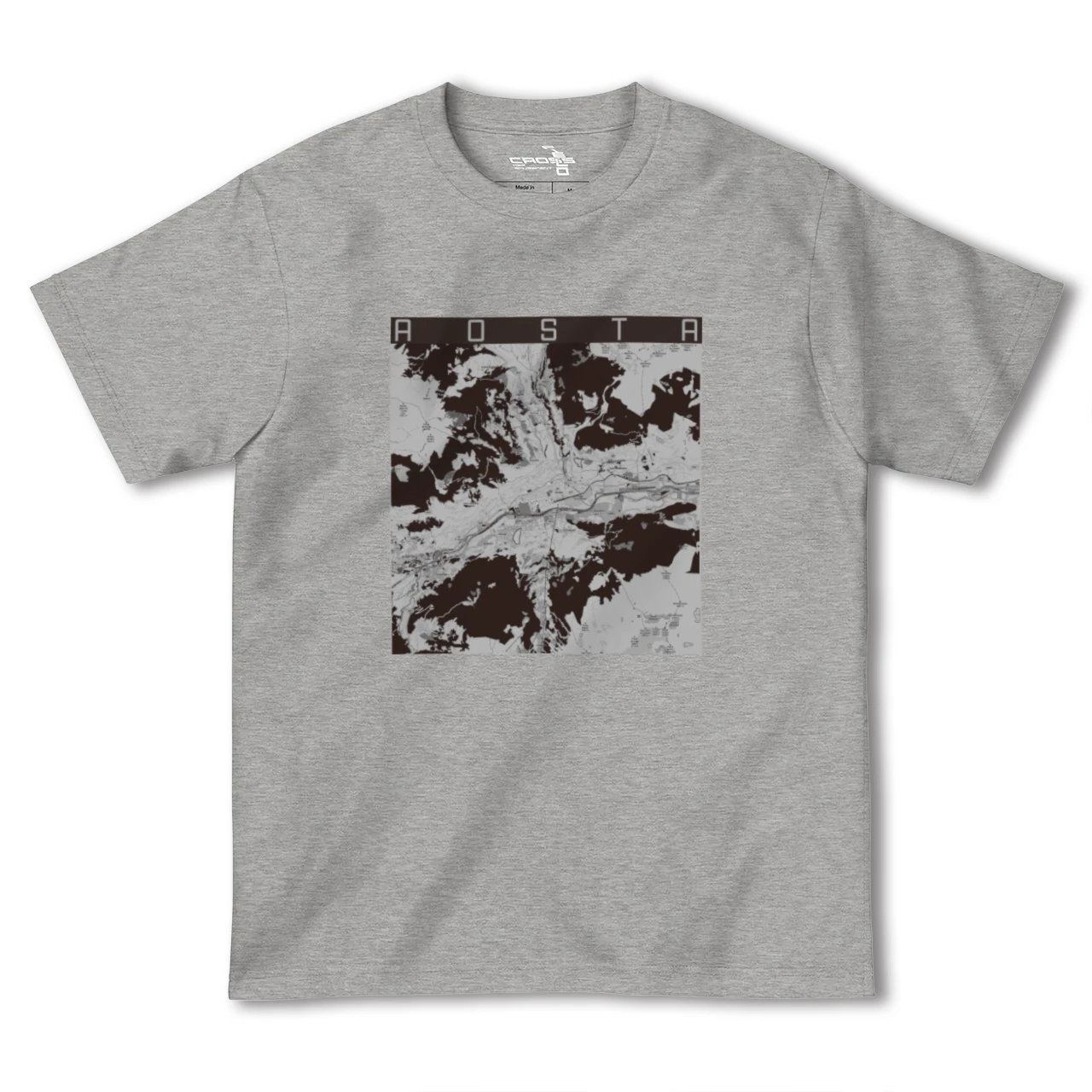 【アオスタ(イタリア)】地図柄ヘビーウェイトTシャツ