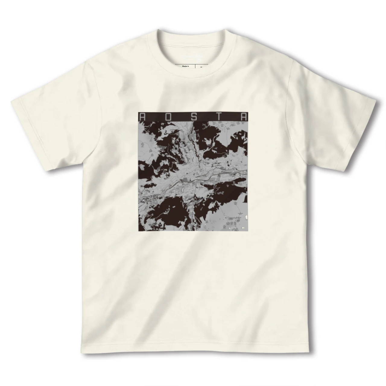 【アオスタ(イタリア)】地図柄ヘビーウェイトTシャツ