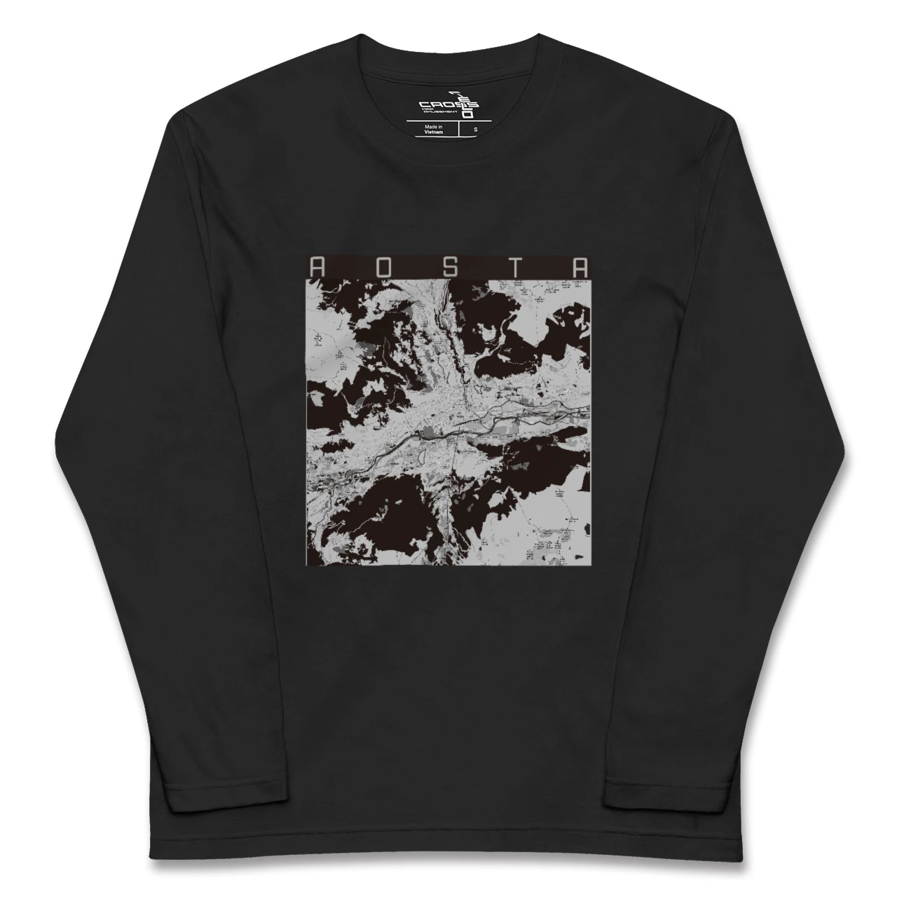 【アオスタ(イタリア)】地図柄ロングスリーブTシャツ