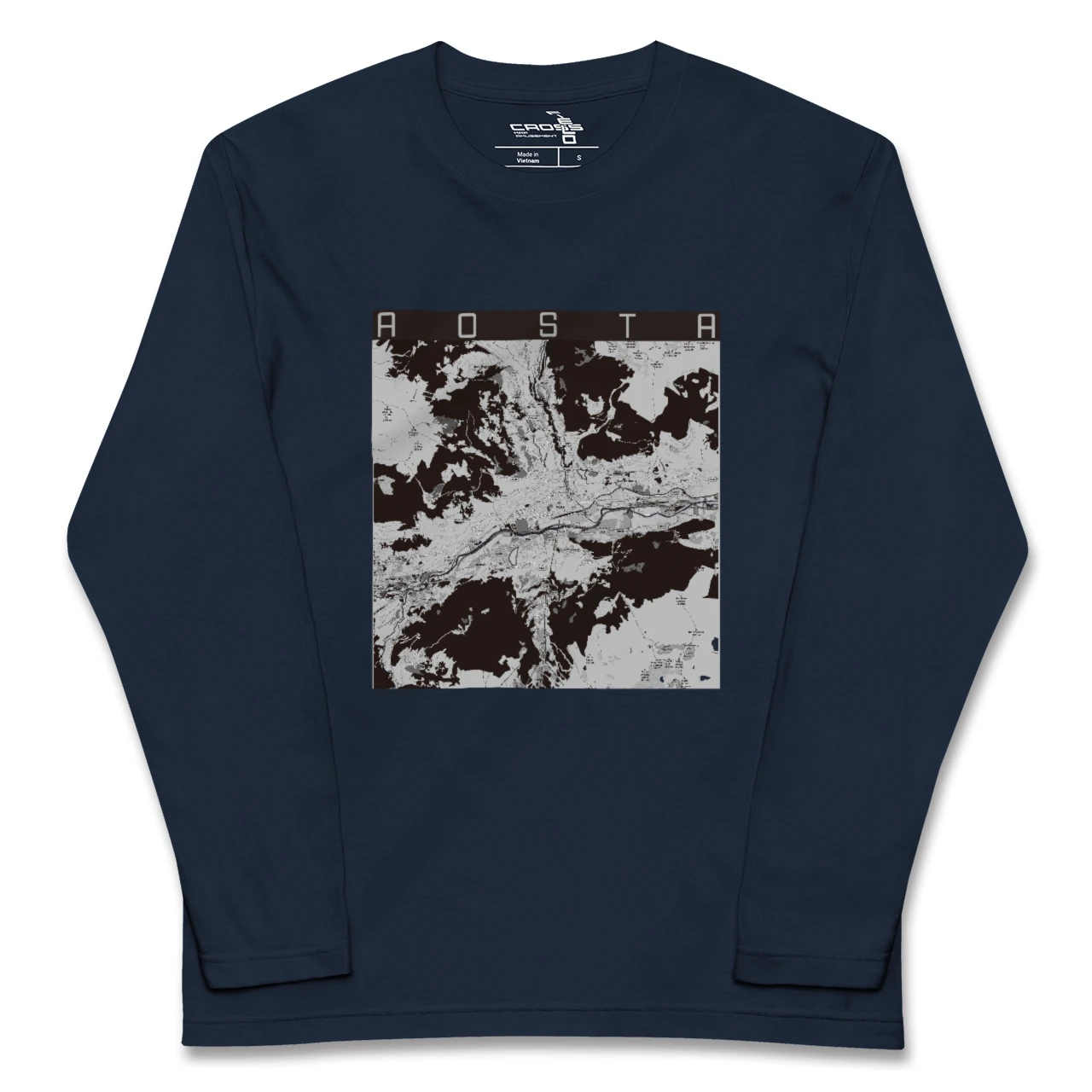【アオスタ(イタリア)】地図柄ロングスリーブTシャツ