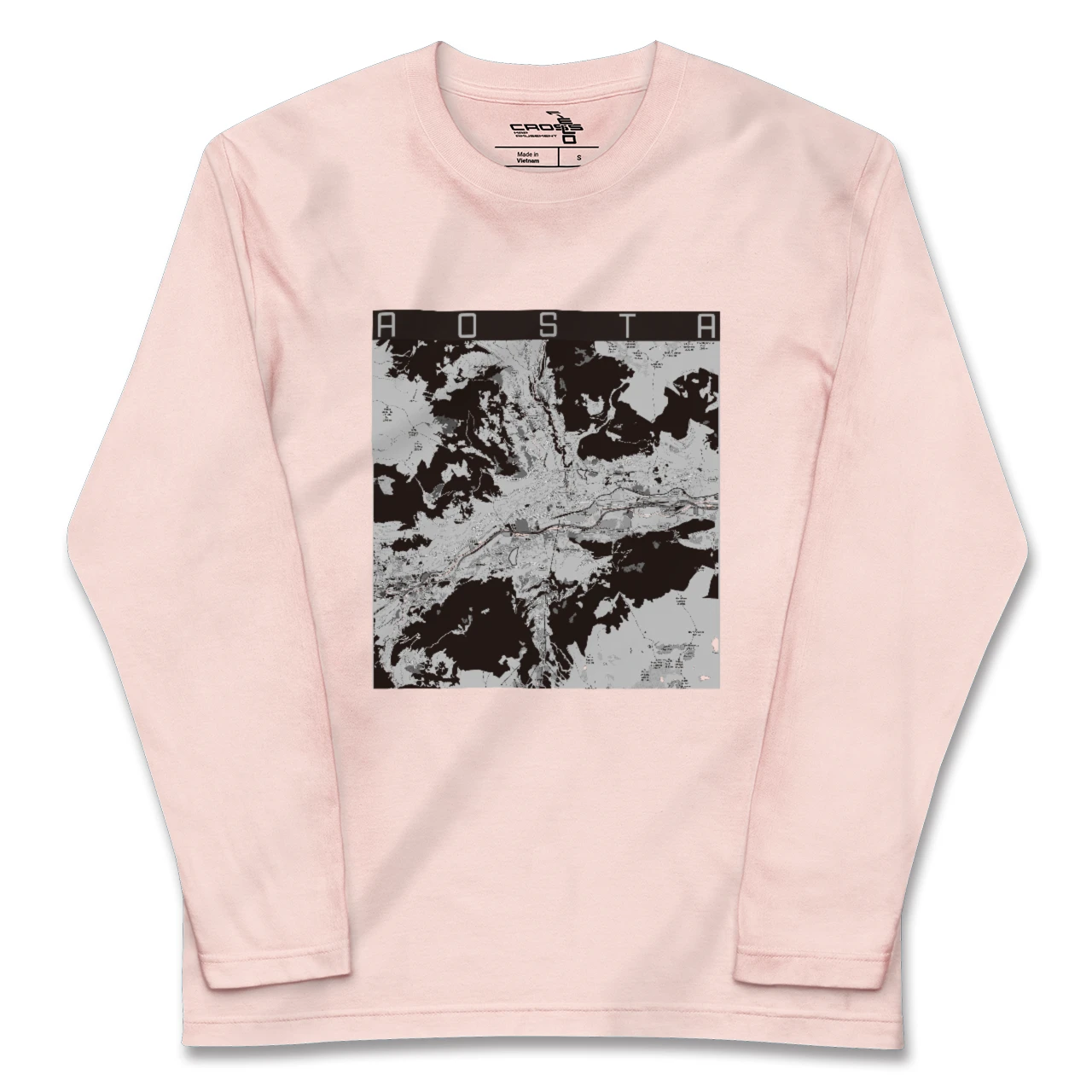 【アオスタ(イタリア)】地図柄ロングスリーブTシャツ