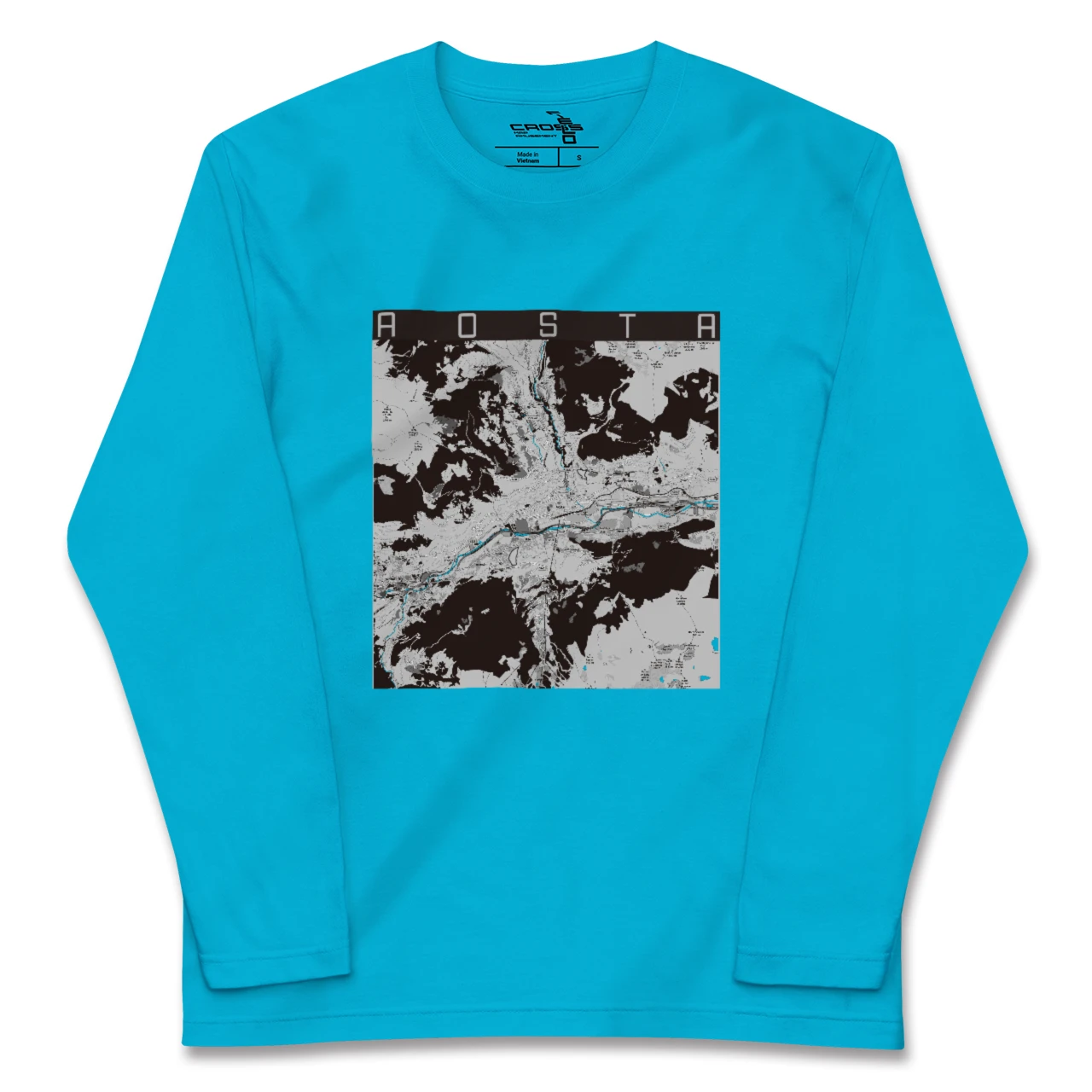 【アオスタ(イタリア)】地図柄ロングスリーブTシャツ