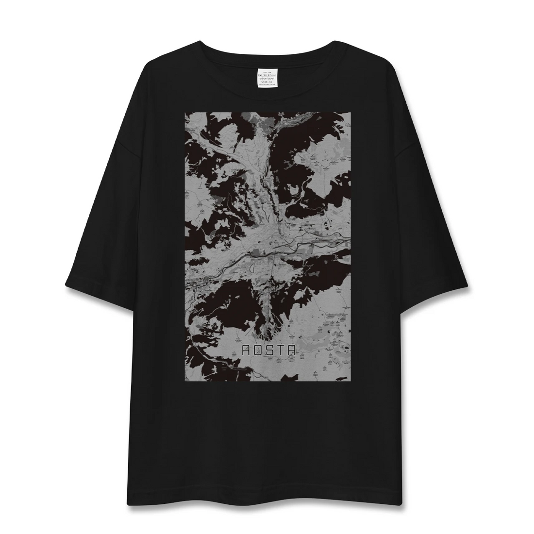 【アオスタ(イタリア)】地図柄ビッグシルエットTシャツ