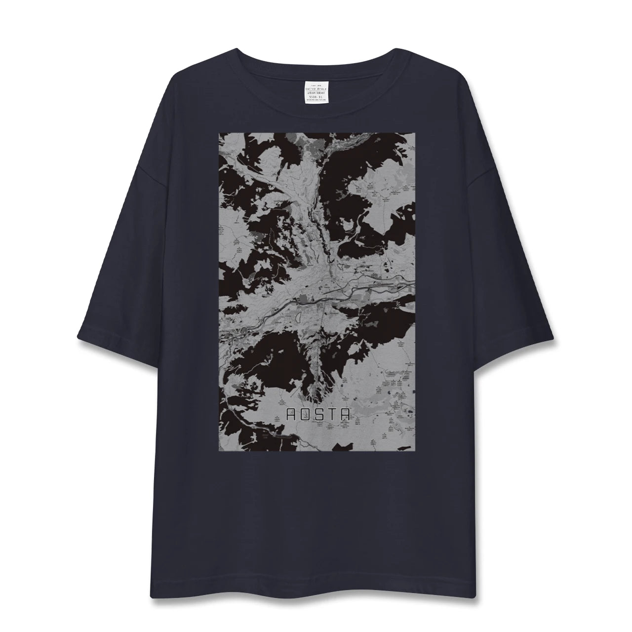 【アオスタ(イタリア)】地図柄ビッグシルエットTシャツ
