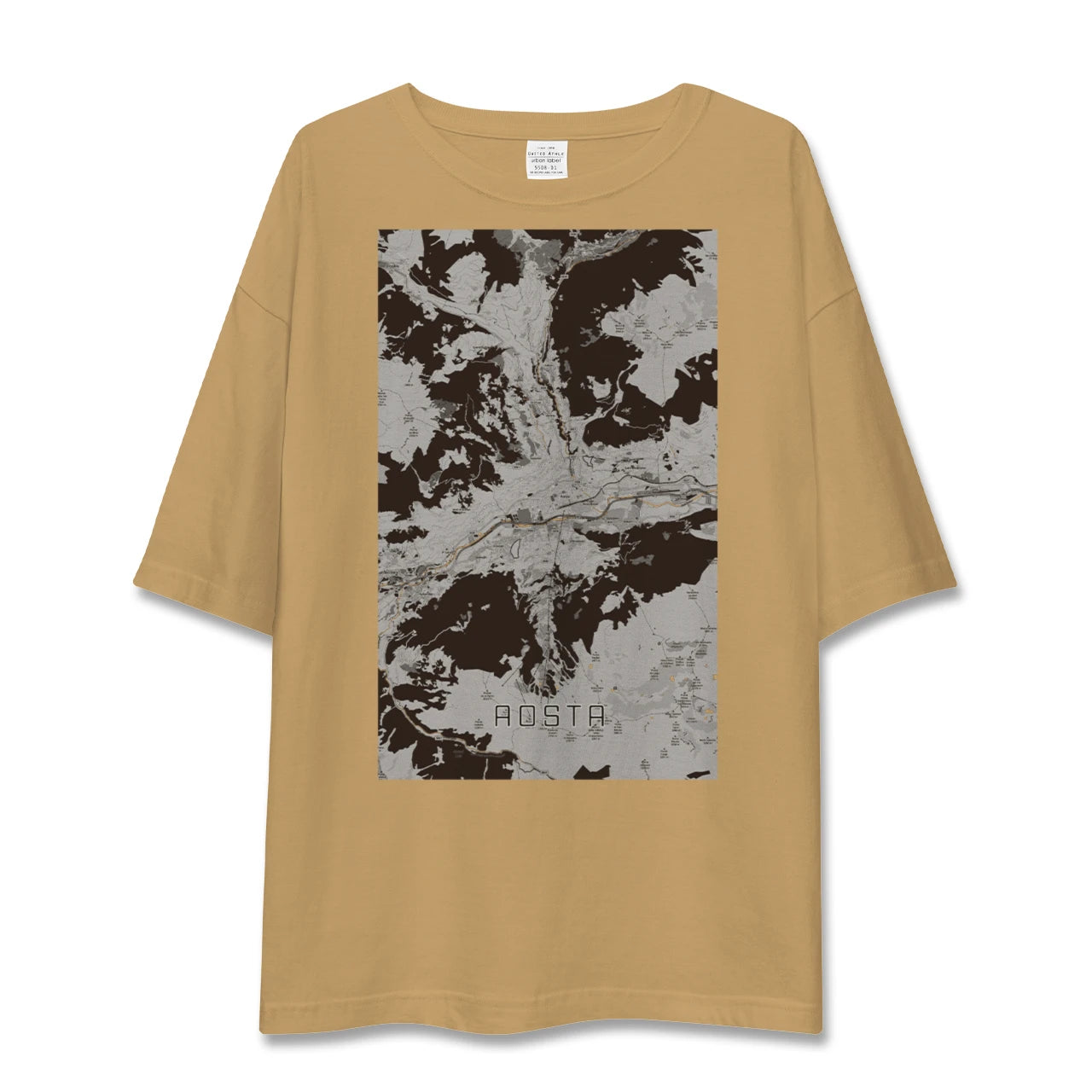 【アオスタ(イタリア)】地図柄ビッグシルエットTシャツ