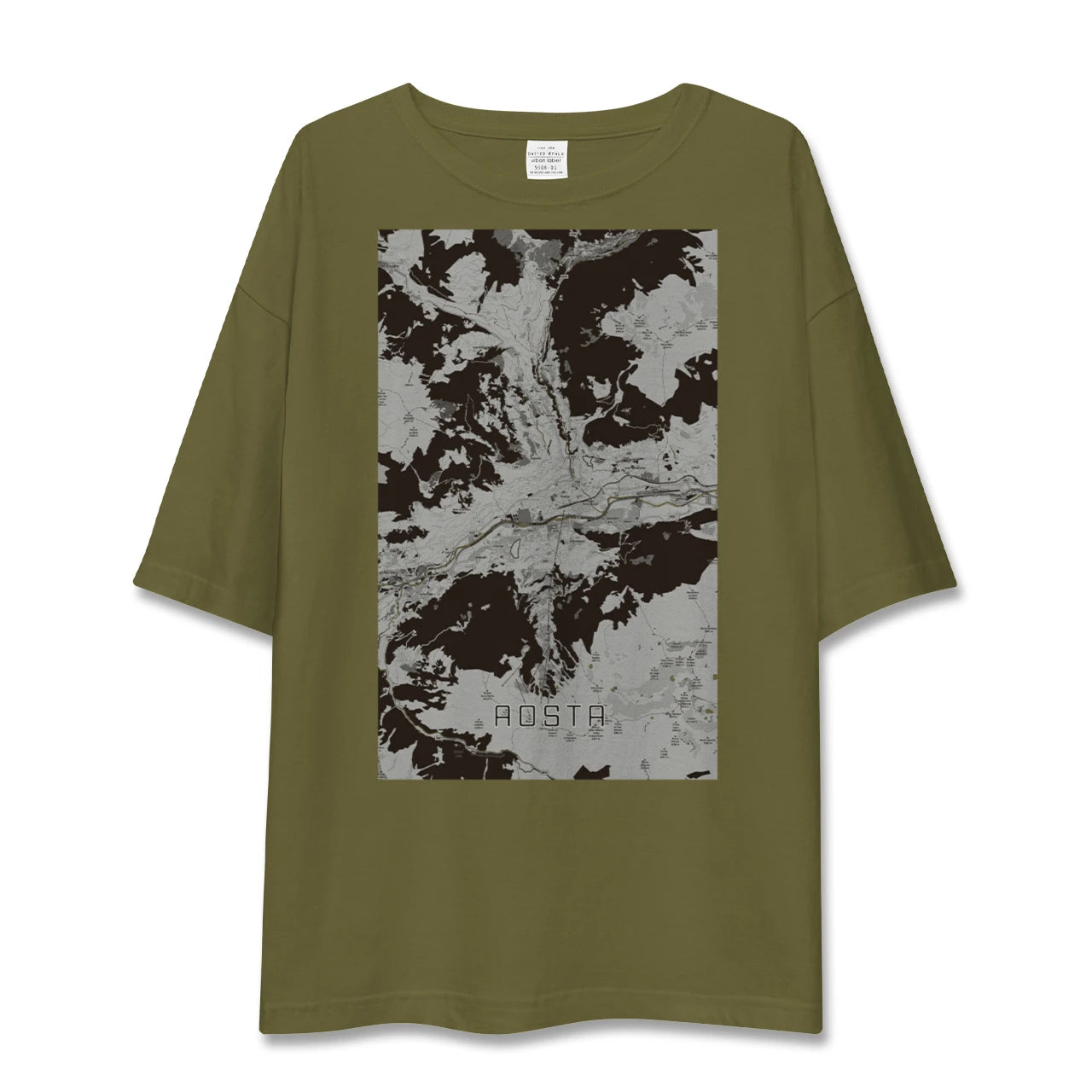 【アオスタ(イタリア)】地図柄ビッグシルエットTシャツ