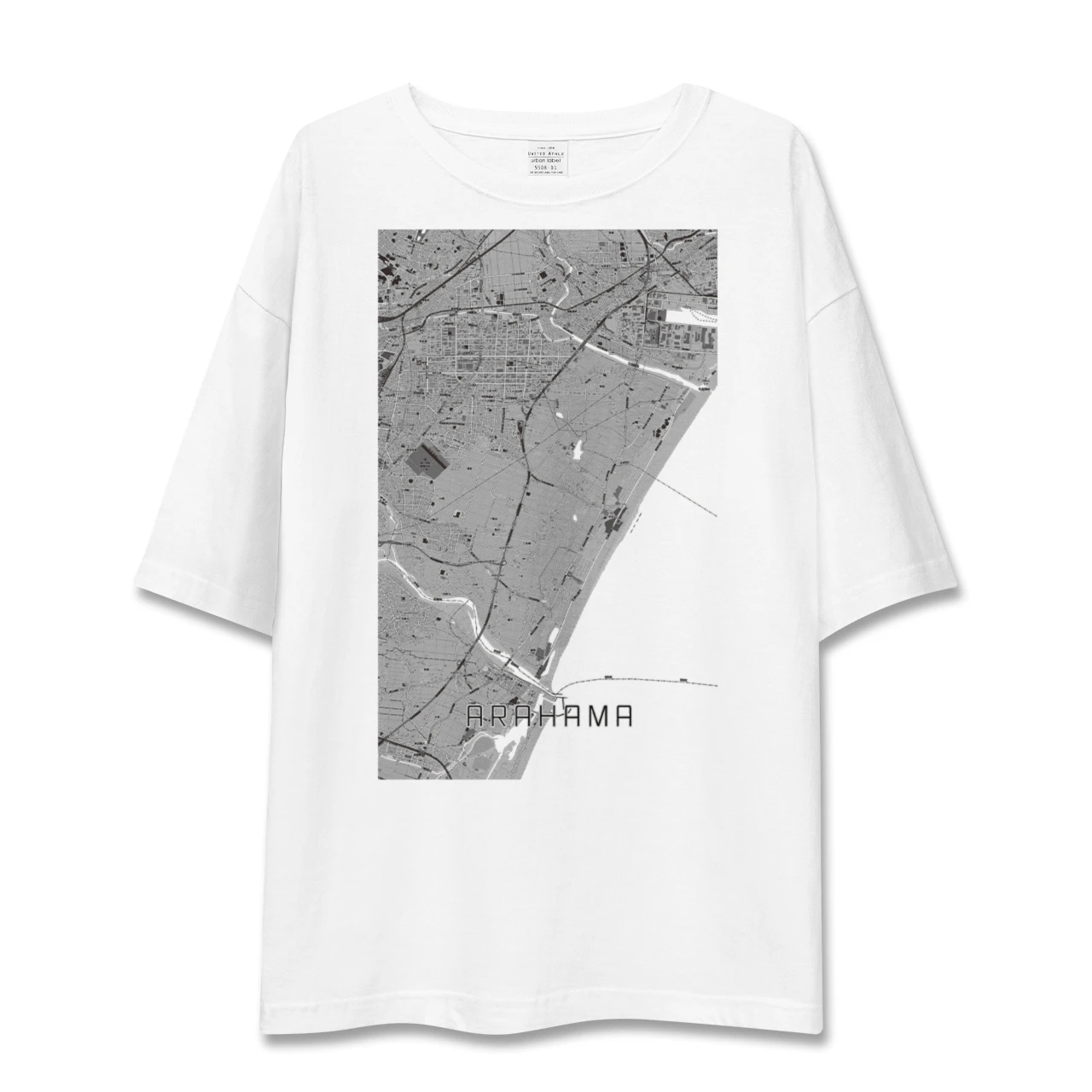 【荒浜(宮城県)】地図柄ビッグシルエットTシャツ