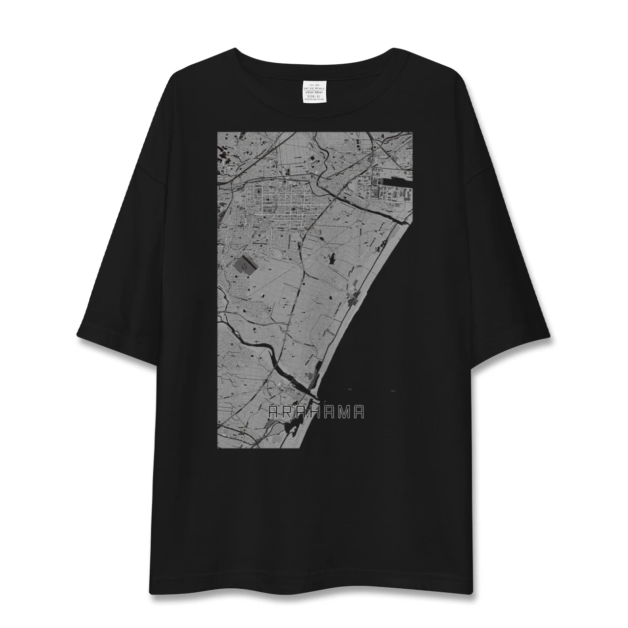 【荒浜(宮城県)】地図柄ビッグシルエットTシャツ