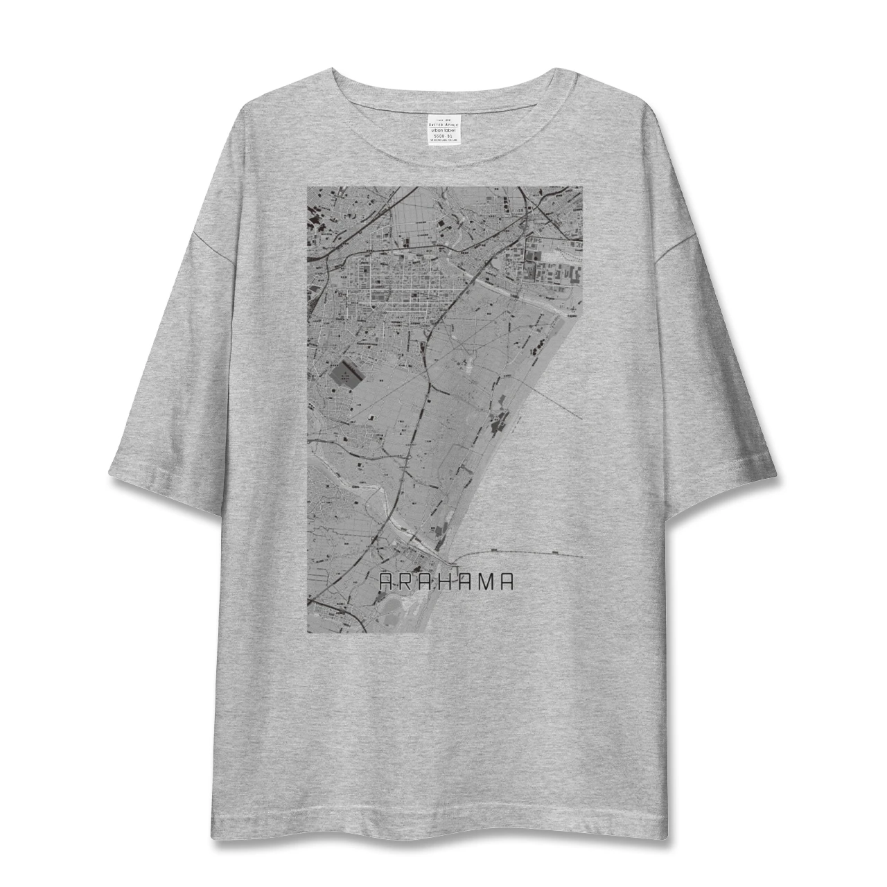 【荒浜(宮城県)】地図柄ビッグシルエットTシャツ