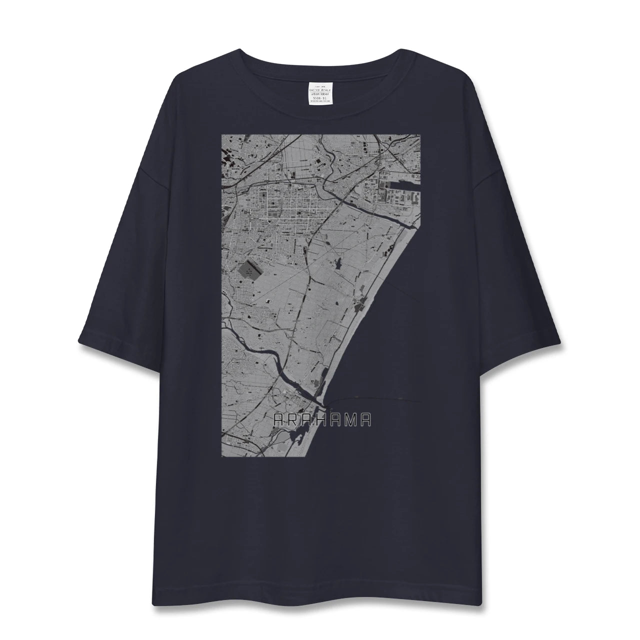 【荒浜(宮城県)】地図柄ビッグシルエットTシャツ