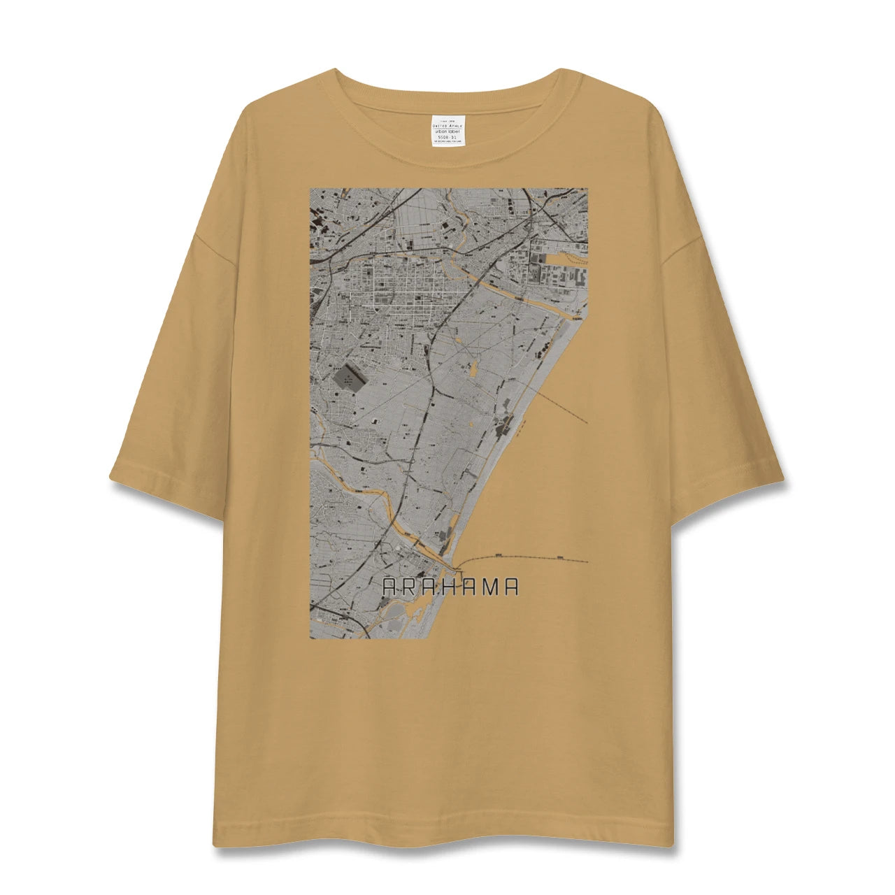 【荒浜(宮城県)】地図柄ビッグシルエットTシャツ