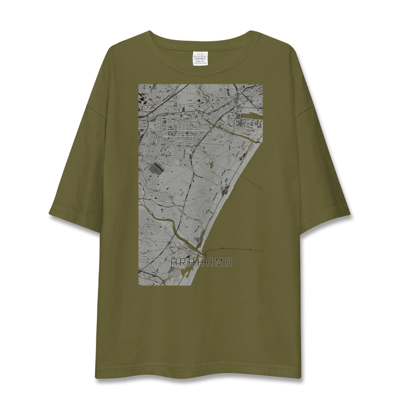 【荒浜(宮城県)】地図柄ビッグシルエットTシャツ