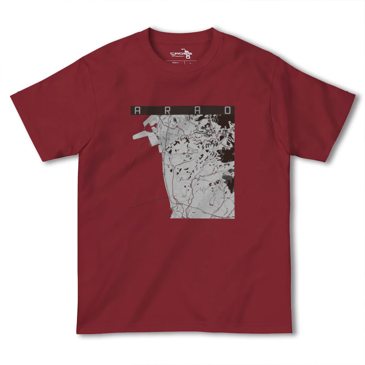【荒尾(熊本県)】地図柄ヘビーウェイトTシャツ