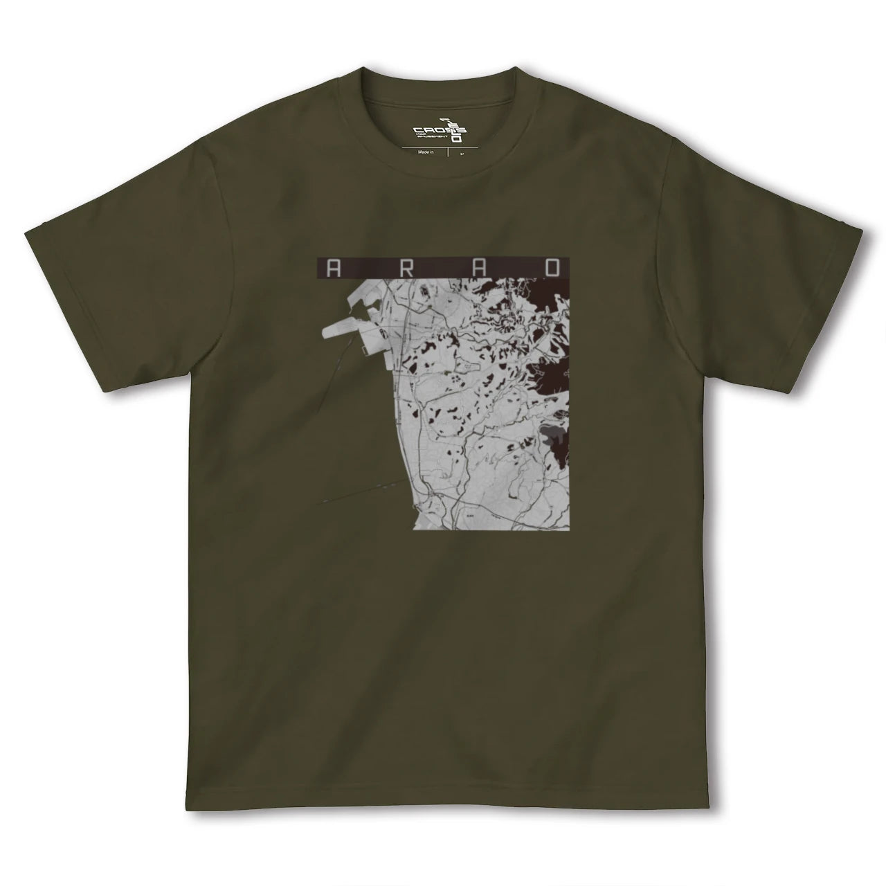 【荒尾(熊本県)】地図柄ヘビーウェイトTシャツ