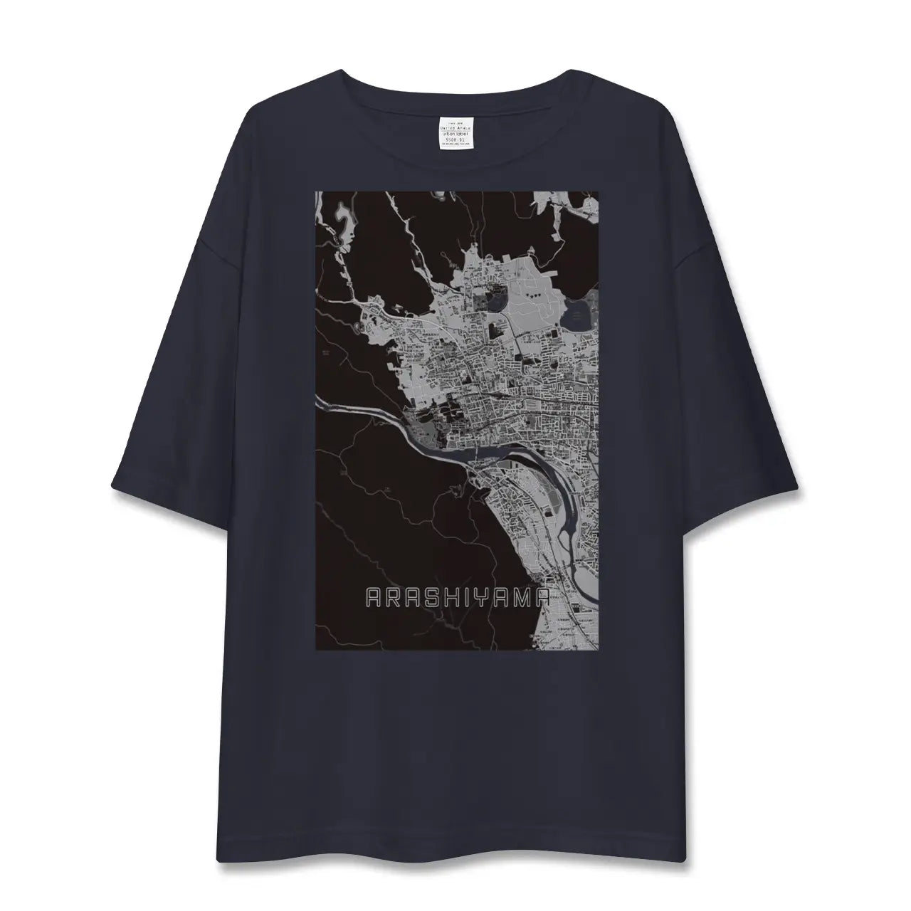 【嵐山(京都府)】地図柄ビッグシルエットTシャツ