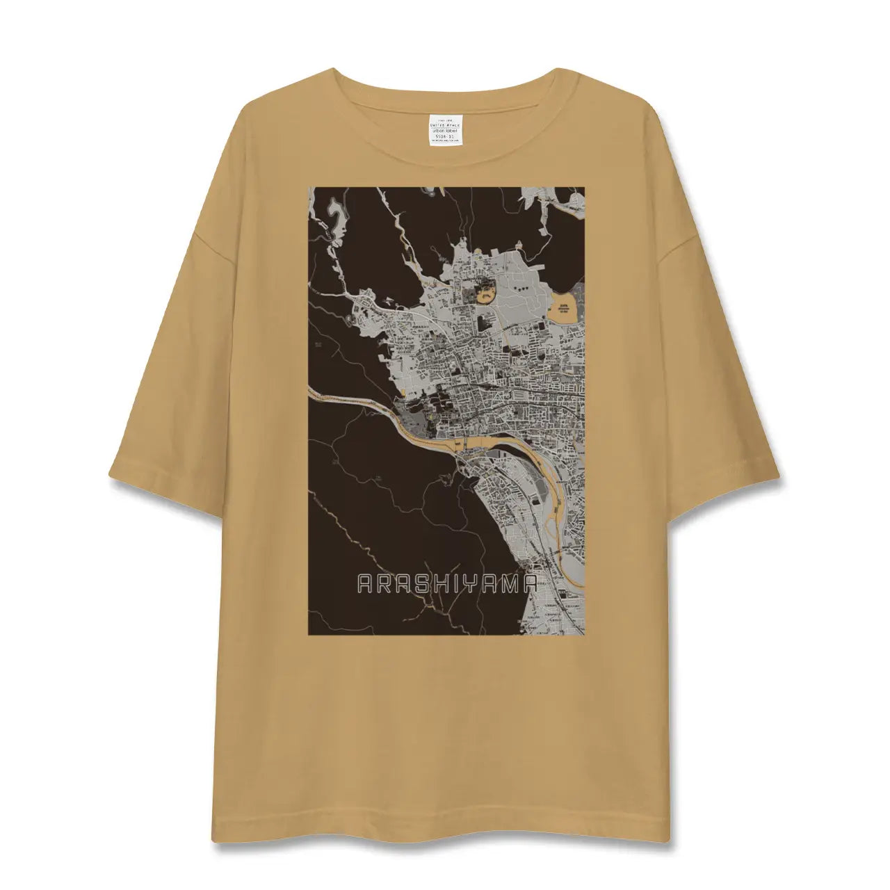 【嵐山(京都府)】地図柄ビッグシルエットTシャツ