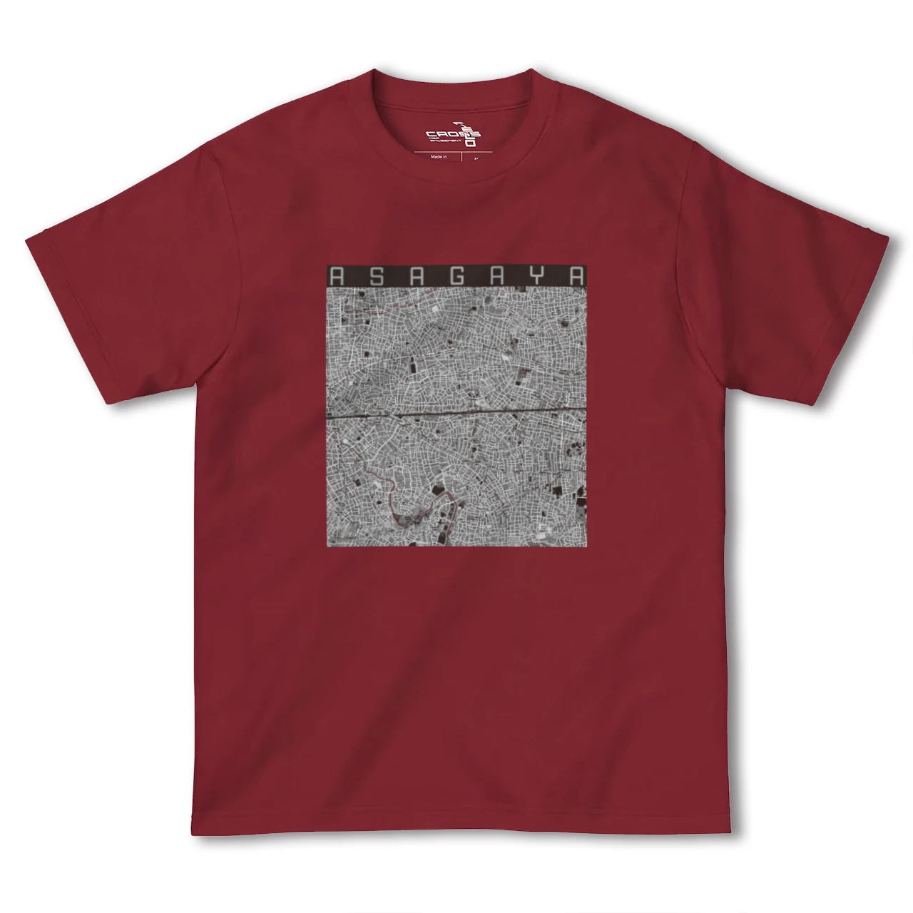 【阿佐ケ谷2(東京都)】地図柄ヘビーウェイトTシャツ