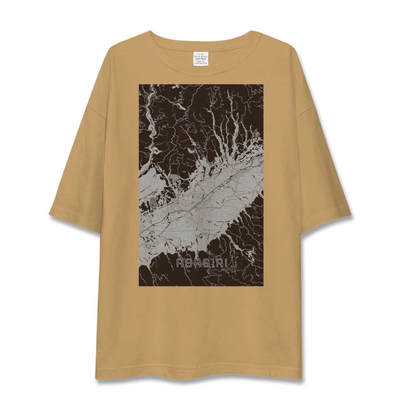【あさぎり(熊本県)】地図柄ビッグシルエットTシャツ