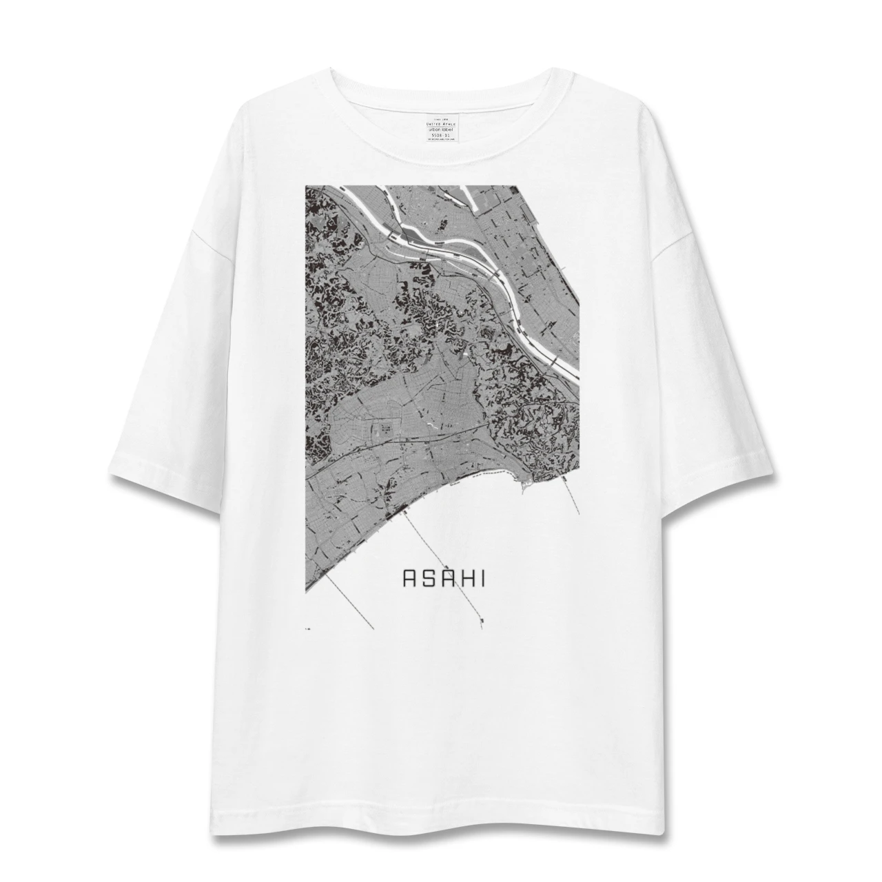 【旭(千葉県)】地図柄ビッグシルエットTシャツ