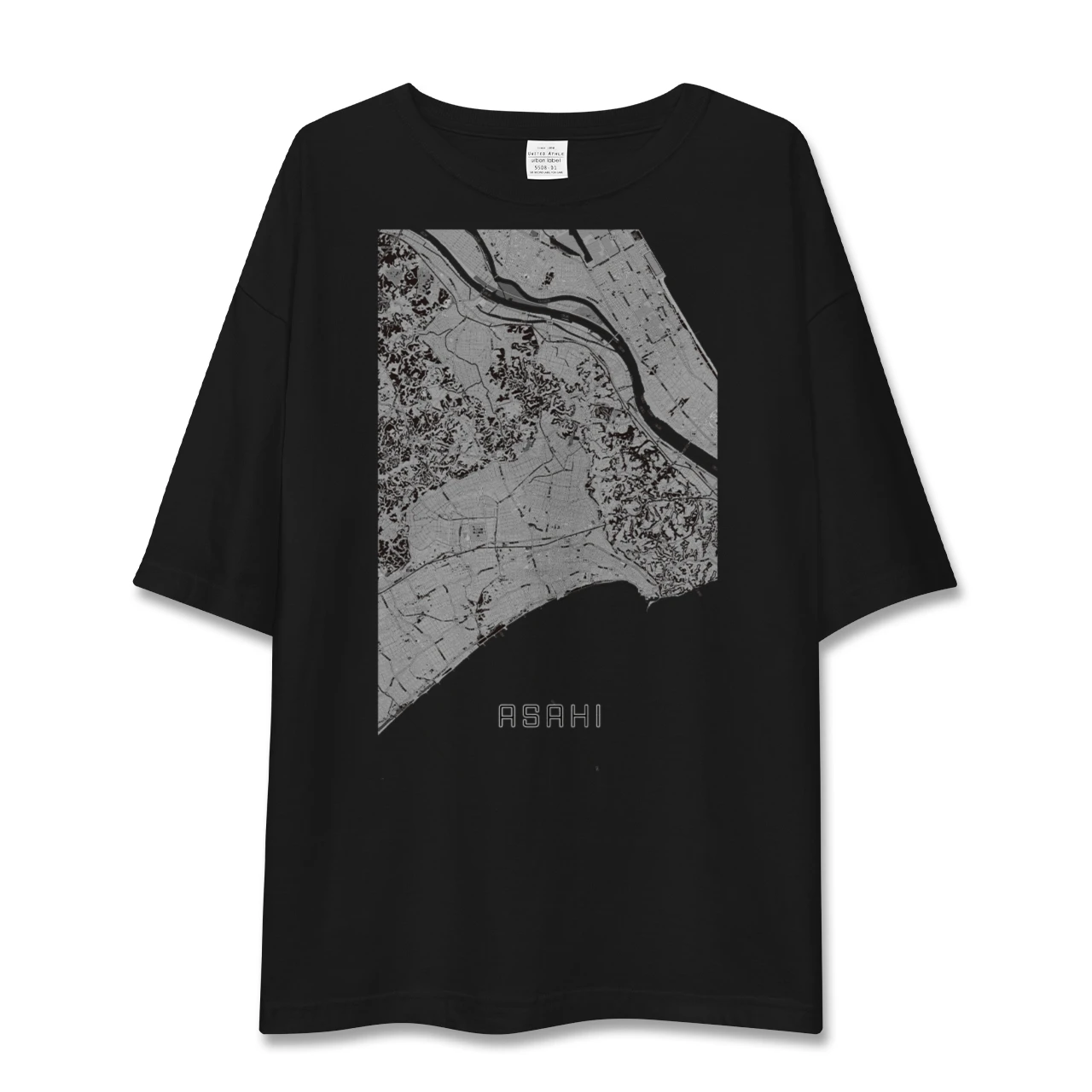 【旭(千葉県)】地図柄ビッグシルエットTシャツ