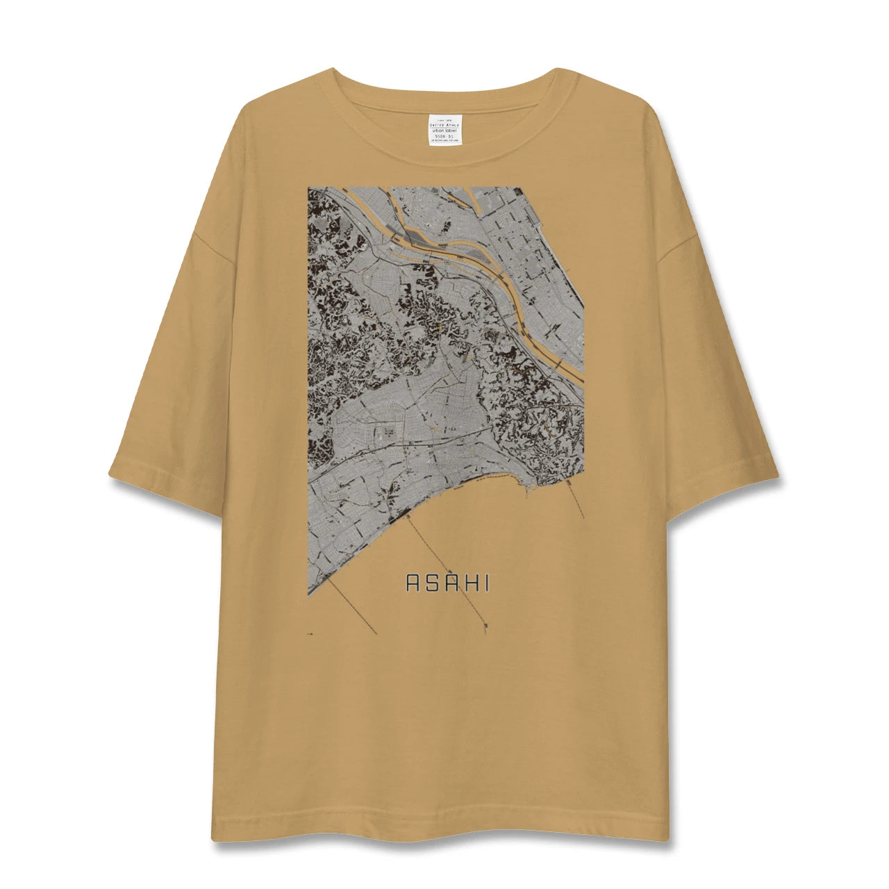 【旭(千葉県)】地図柄ビッグシルエットTシャツ