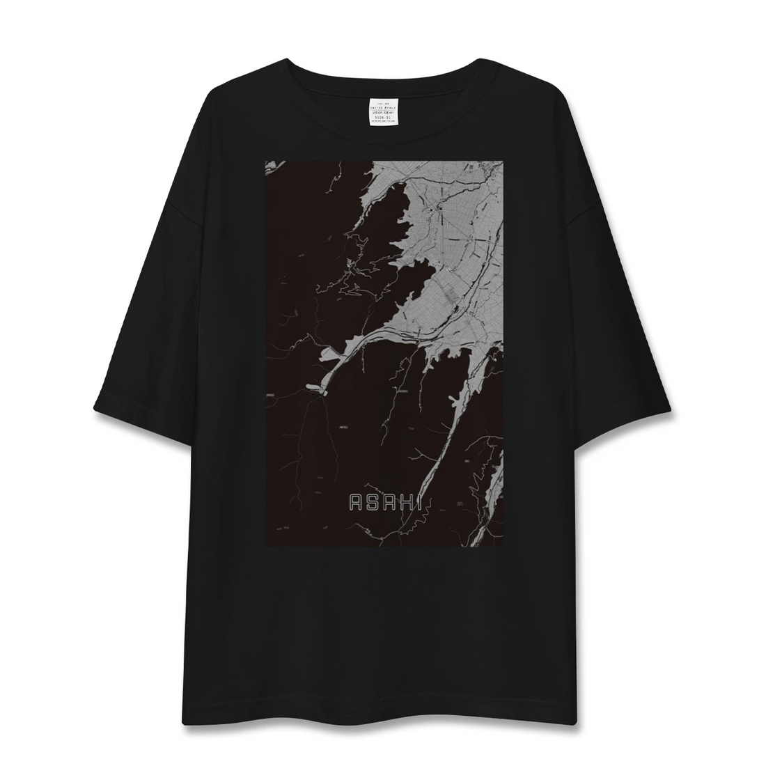 【朝日(長野県)(長野県)】地図柄ビッグシルエットTシャツ