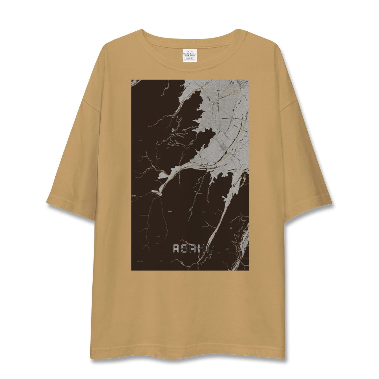 【朝日(長野県)(長野県)】地図柄ビッグシルエットTシャツ