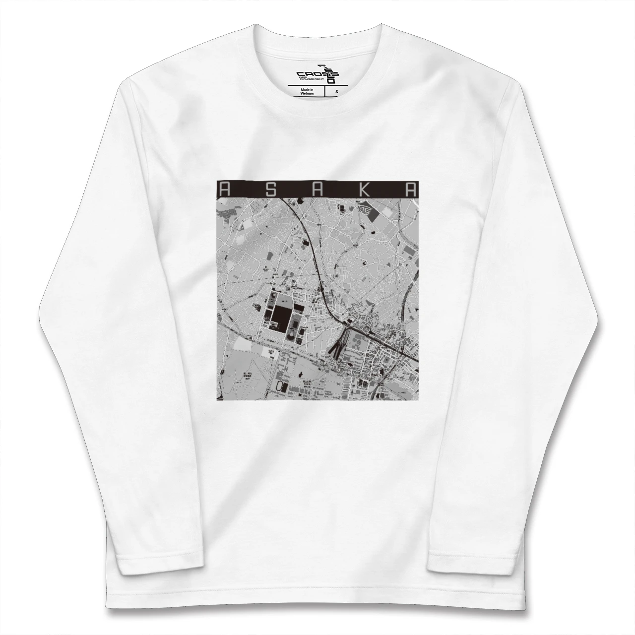 【朝霞(埼玉県)】地図柄ロングスリーブTシャツ